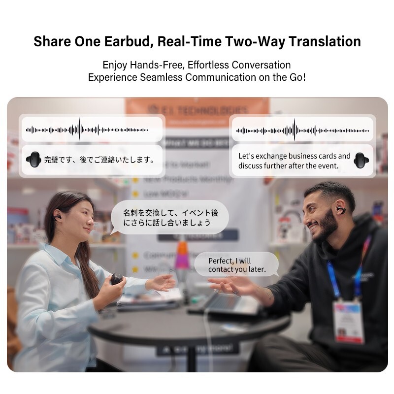 iTour Z50S Translator Earbuds Real Time AI Translation in 127 Online Languages