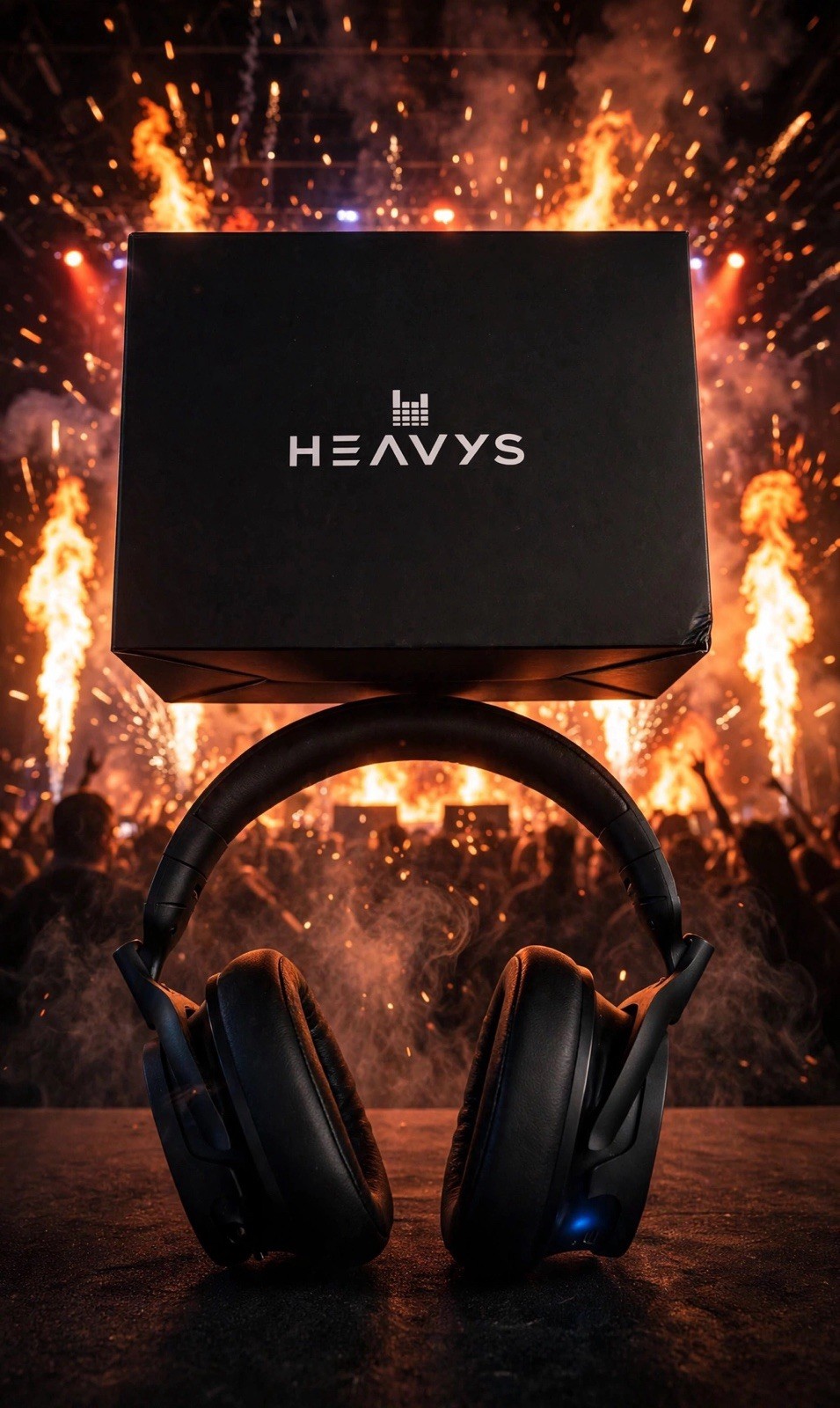 Heavys H1H Wireless Bluetooth Headphones Open Box Complete w/ Case & Accessories