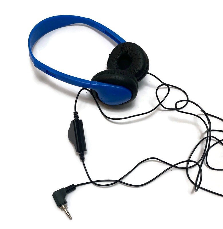 Lakeshore Blue Black White Cushioned Headphones With Volume Control A14