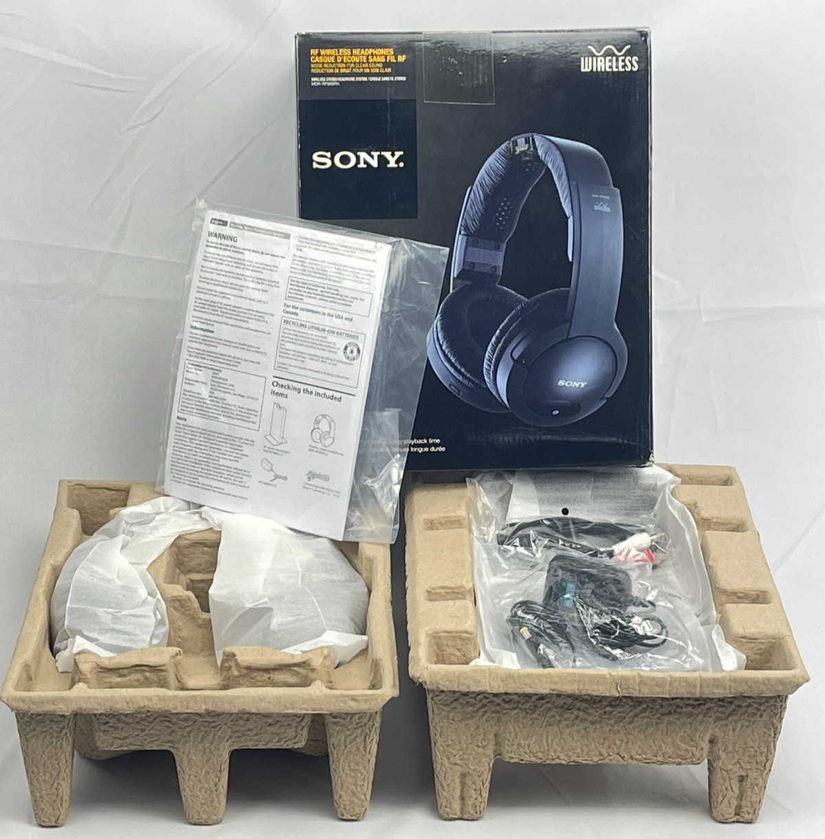 Sony MDR-RF985RK Wireless RF Headphones System w Base Open Box