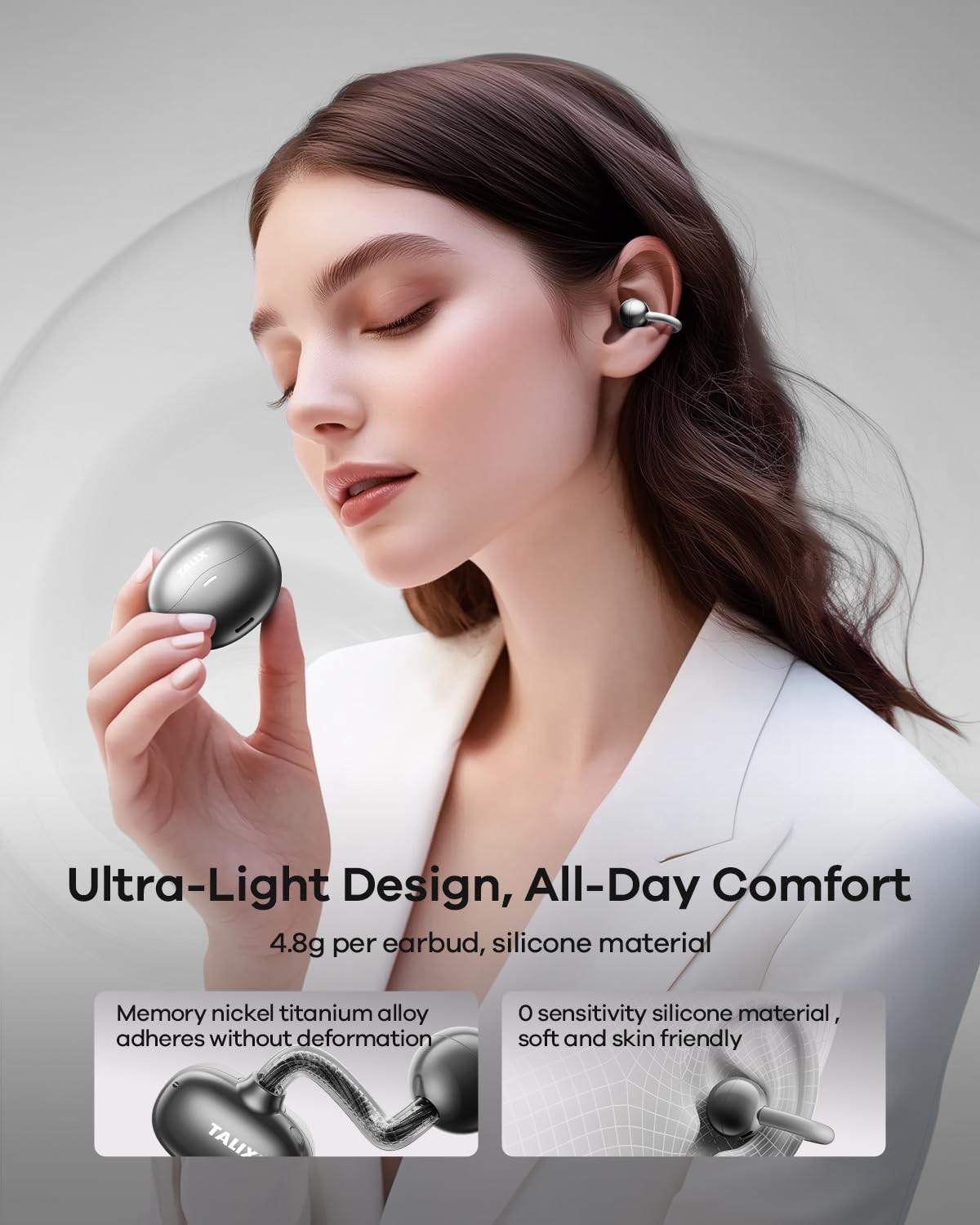 Ultra Open Ear Earbuds X6, Clip-On Headphone with Directional Sound, Ultra-Li…
