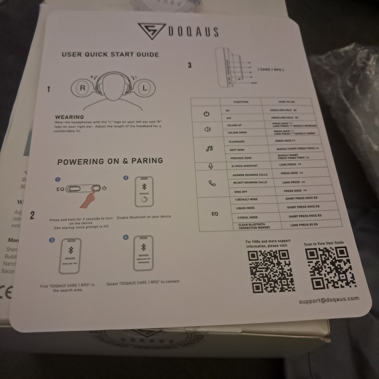 DOQAUS Bluetooth Headphones over Ear**Open Box Special