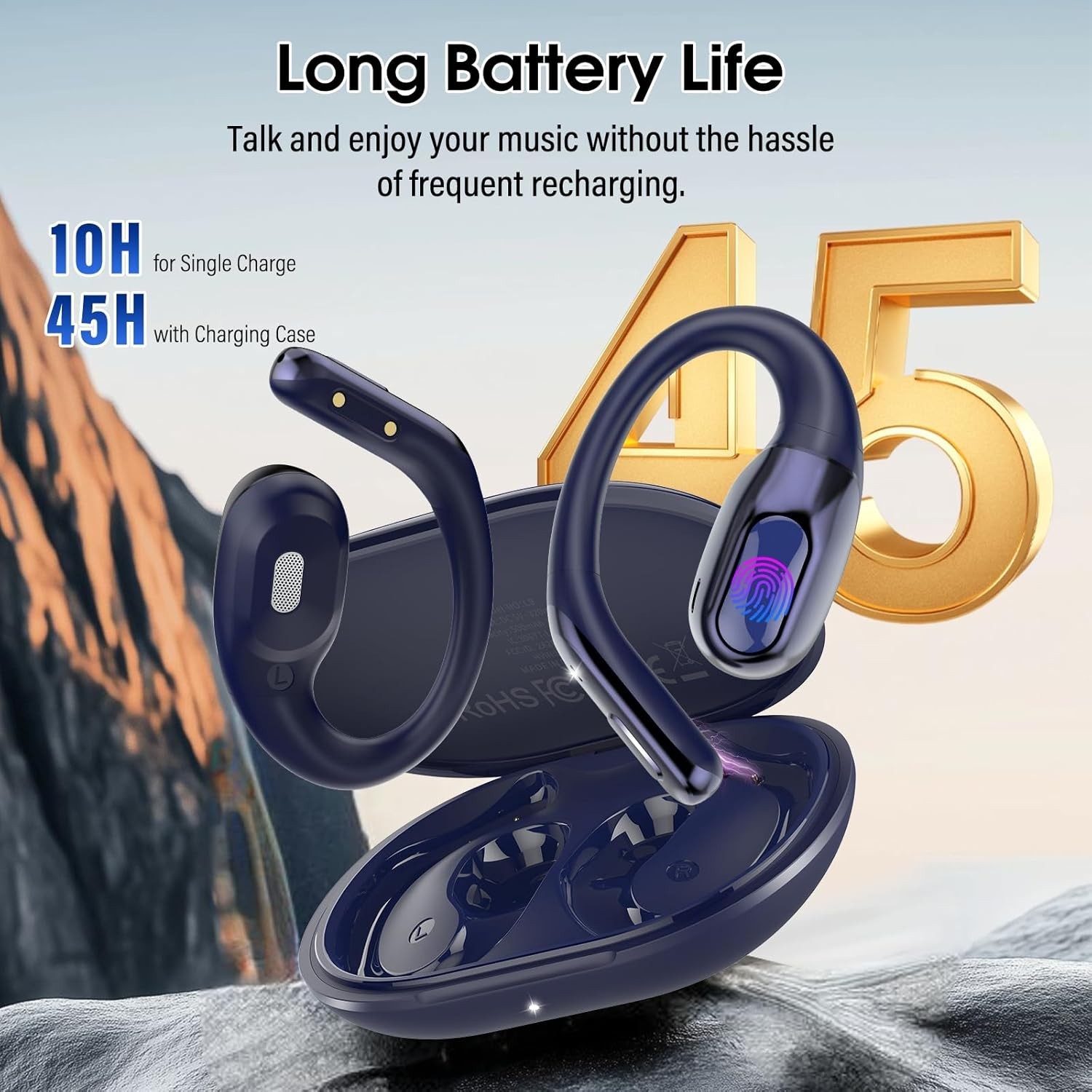 Open Ear Headphones Bluetooth 6.0 Immersive Stereo, 2026 Wireless Sports Earb…
