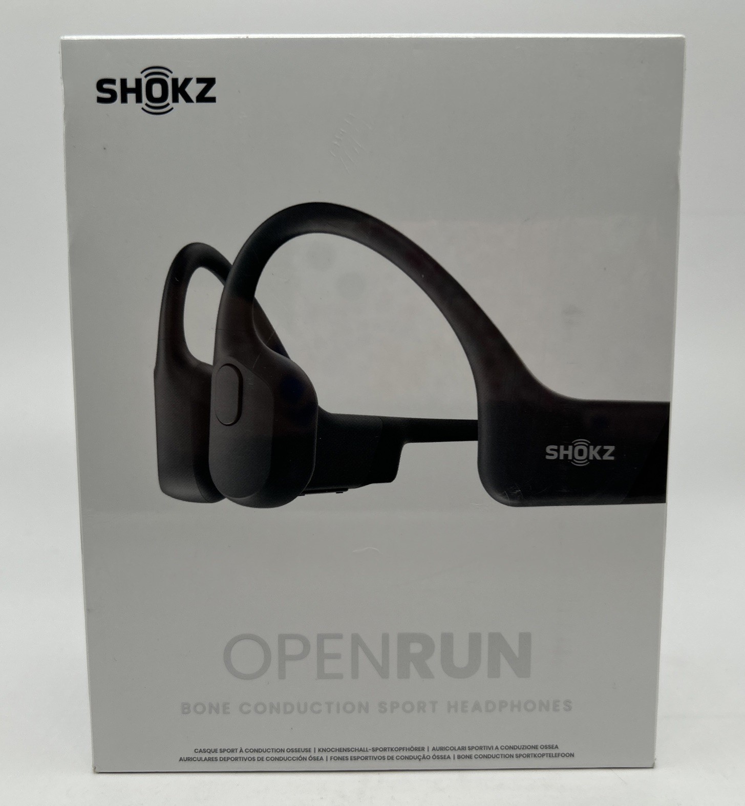 Shokz OpenRun Black Bone Conduction Bluetooth Wireless Headphones Open Ear Buds