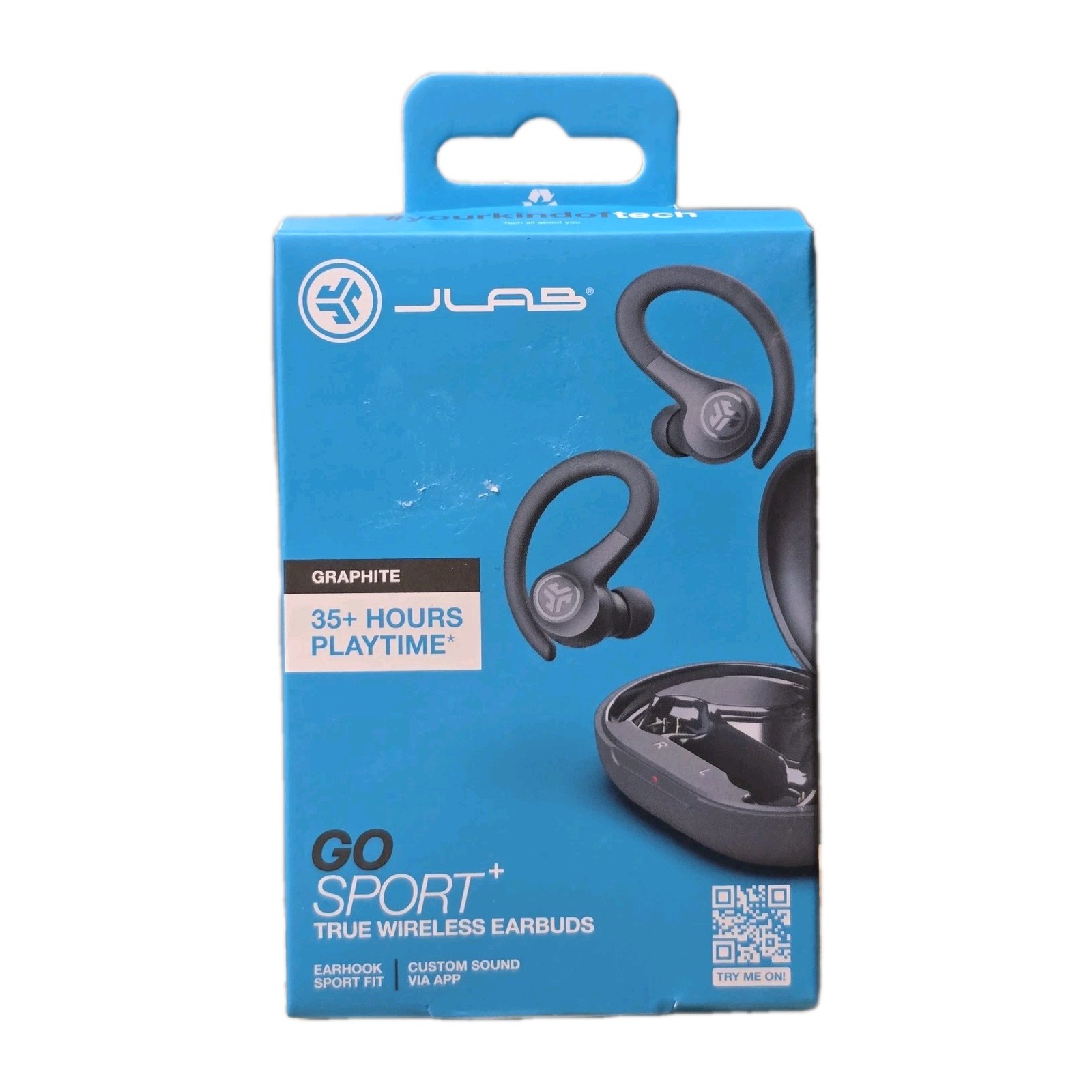 JLab Go Sport True Wireless Bluetooth Earbuds with Charging Case – Black Sealed