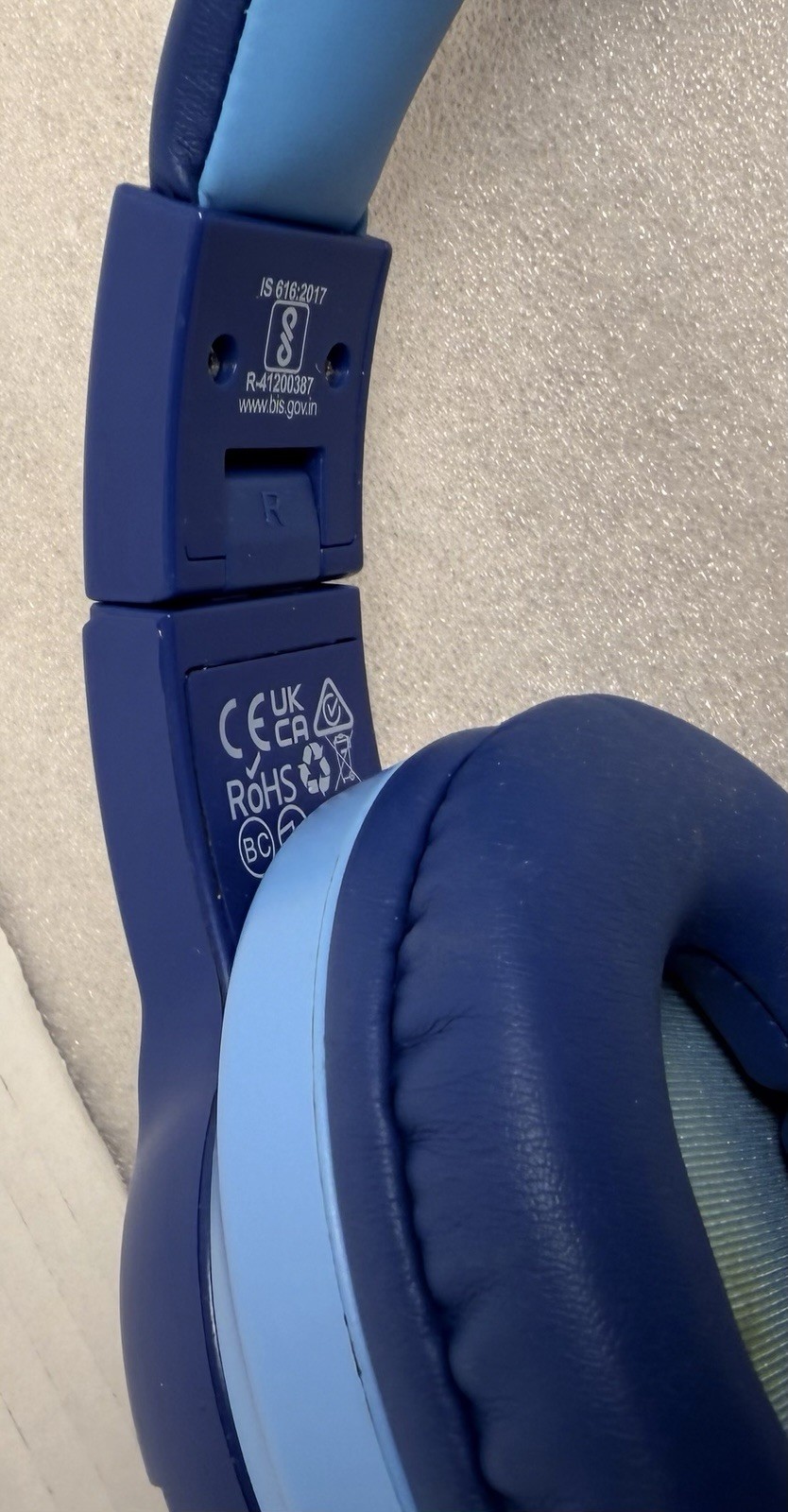 iClever BTH12 Kids Blue Wired Headphones, Over The Ear, With Audio Cord