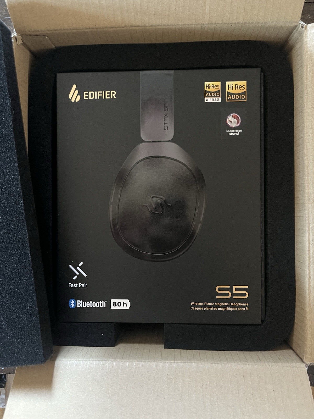 Edifier Stax Spirit S5 Wireless Bluetooth Headphones Planar Magnetic Black
