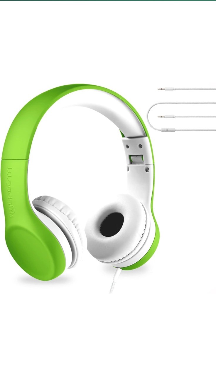 LilGadgets Kids Headphones Foldable Wired – Green On-Ear Ages 3-7 – Volume