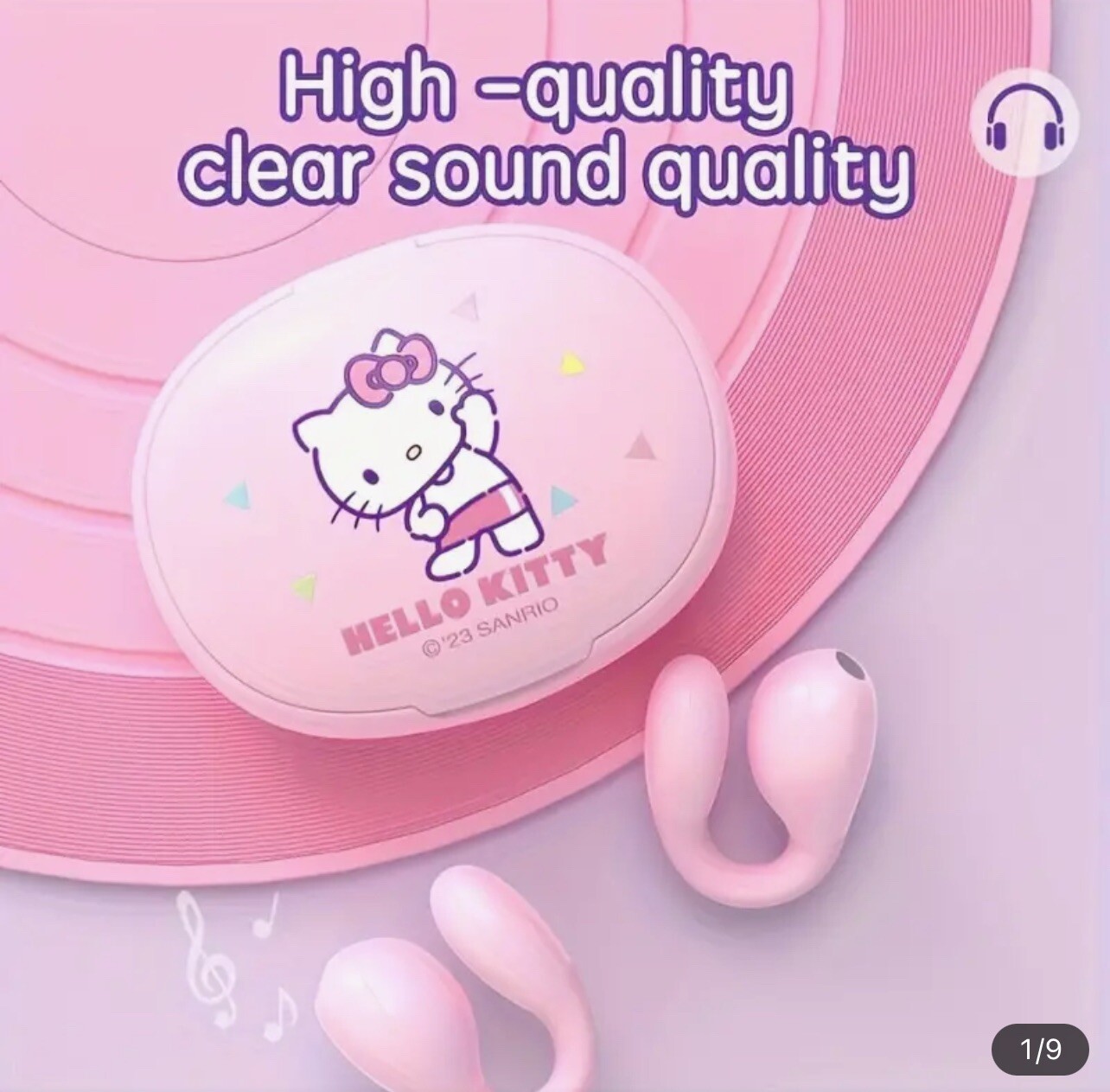 Hello Kitty Sanrio Over Ear Earphones Sanrio Wireless Clip On Non In Ear