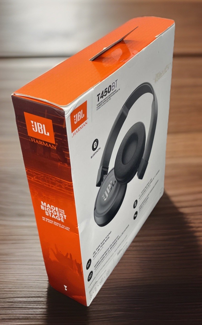 JBL HARMAN T450BT Wireless Bluetooth Flat Fold Audiophile Headphones New Sealed
