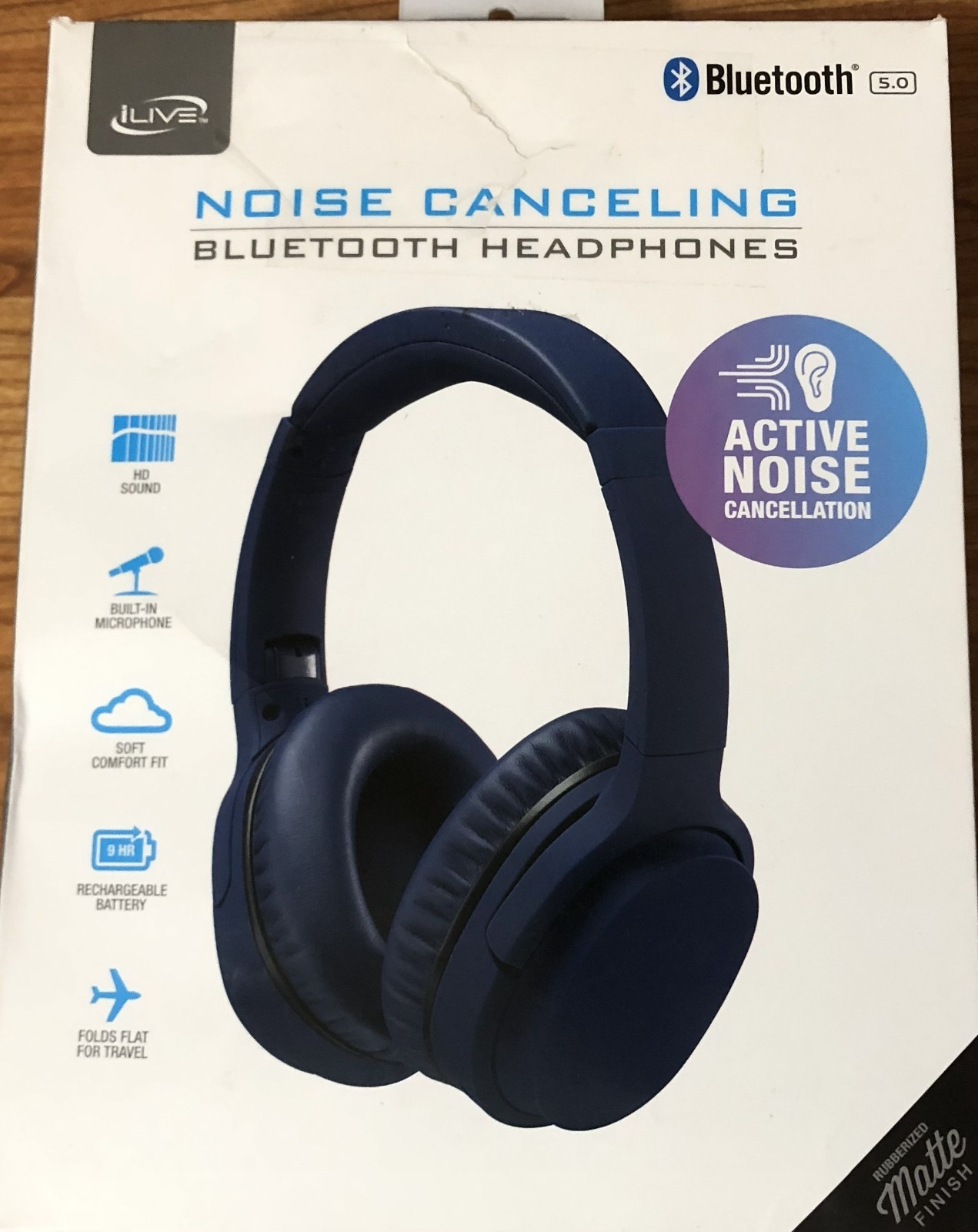 iLive Electronics Active Noise Cancellation Bluetooth Headphones model IAHN40IND