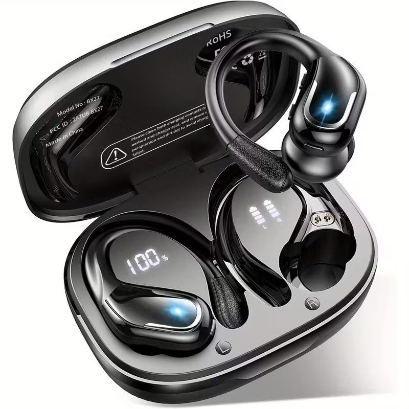 New Wireless BT Earbuds, LIFEBEE hook-style, Sport, Noise Cancelling Mic, black