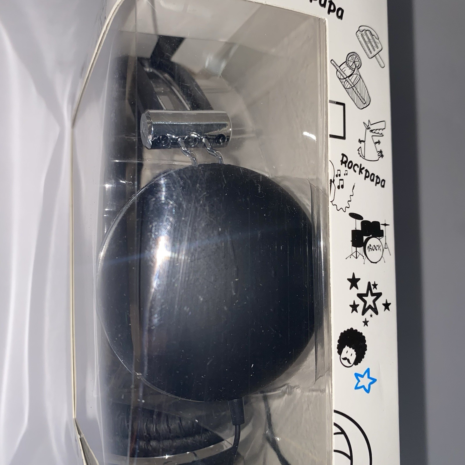 Rockpapa Headphones for School Children ages 5+ Adults Black Suitable for 3.5mm