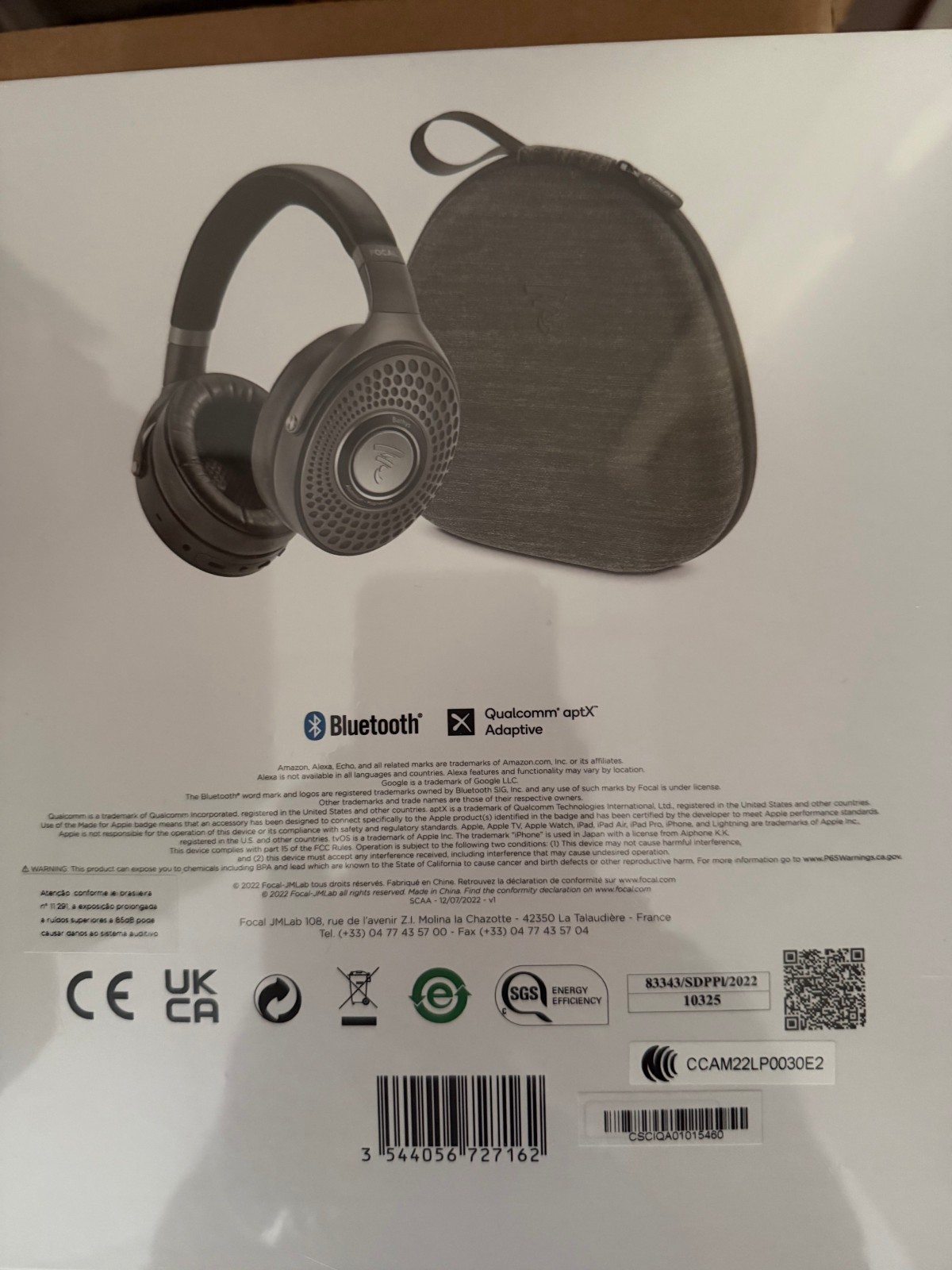 Focal Bathys Wireless HiFi Sound Over Ear Noise Cancelling Headphones-Black/Gray