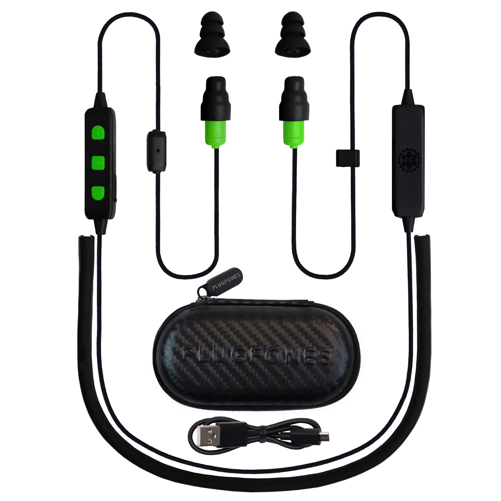 Plugfones FreeReign Bluetooth Ear plug Earbuds Work Headphones Industrial strong