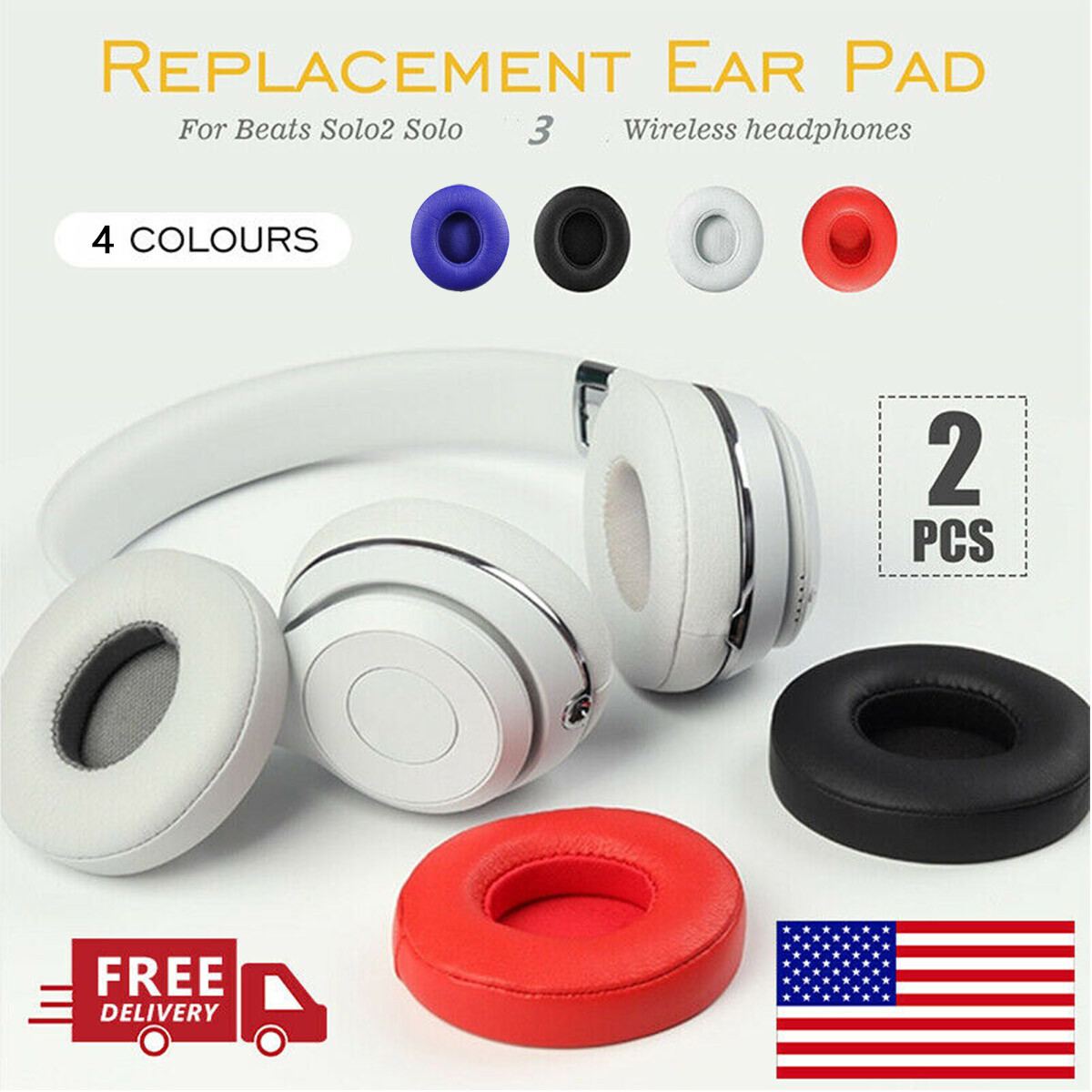 Original Replacement Ear Pads Cushions For Beats By Dre SOLO 2 3 Wireless