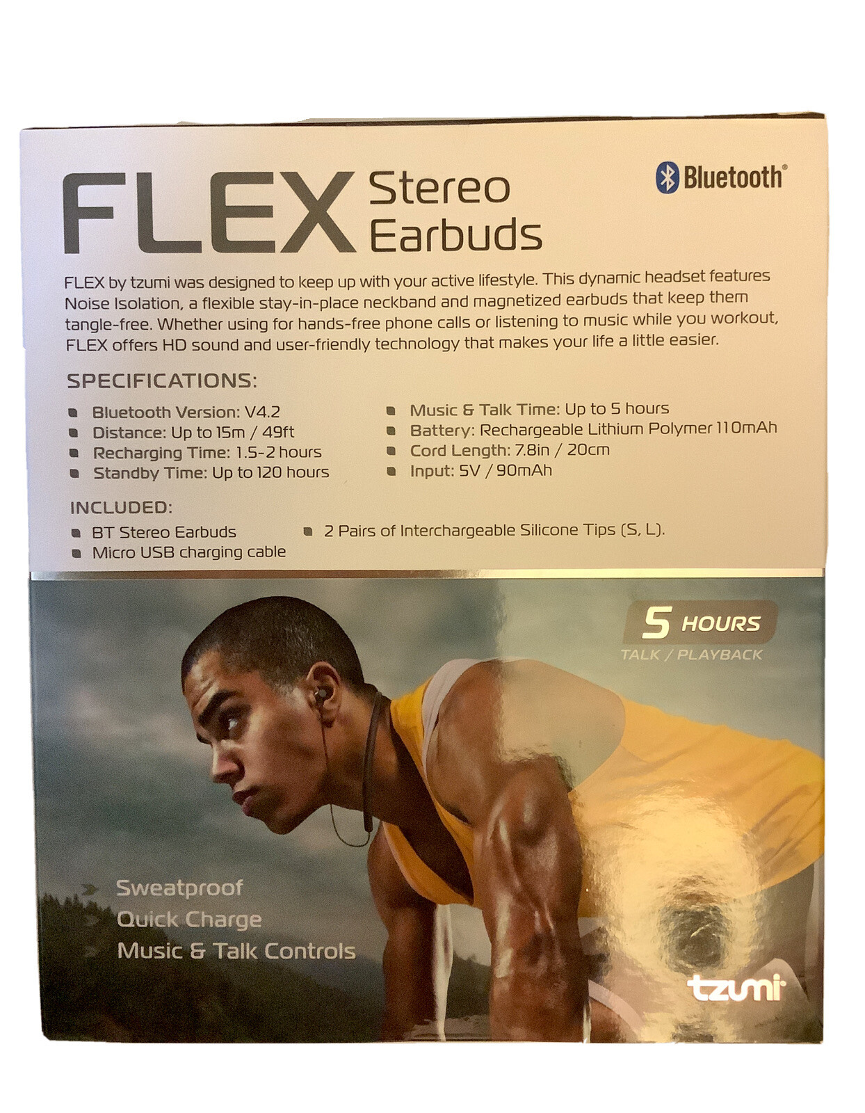 Tzumi Flex Stereo Earbuds Neckband Black( Bluetooth)