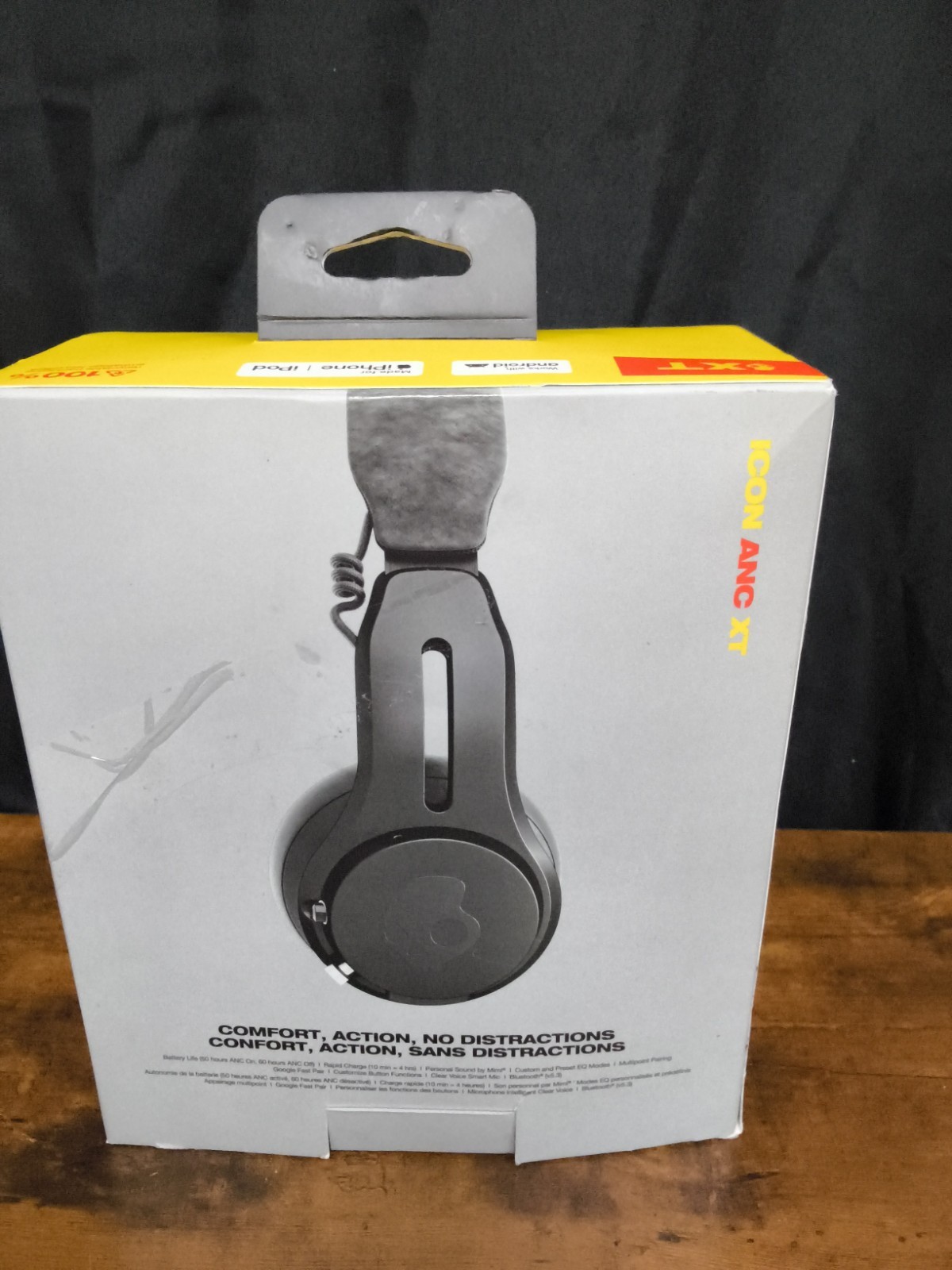£Skullcandy ICON ANC XT Headphones Black iPhone Android Compatible (A2)