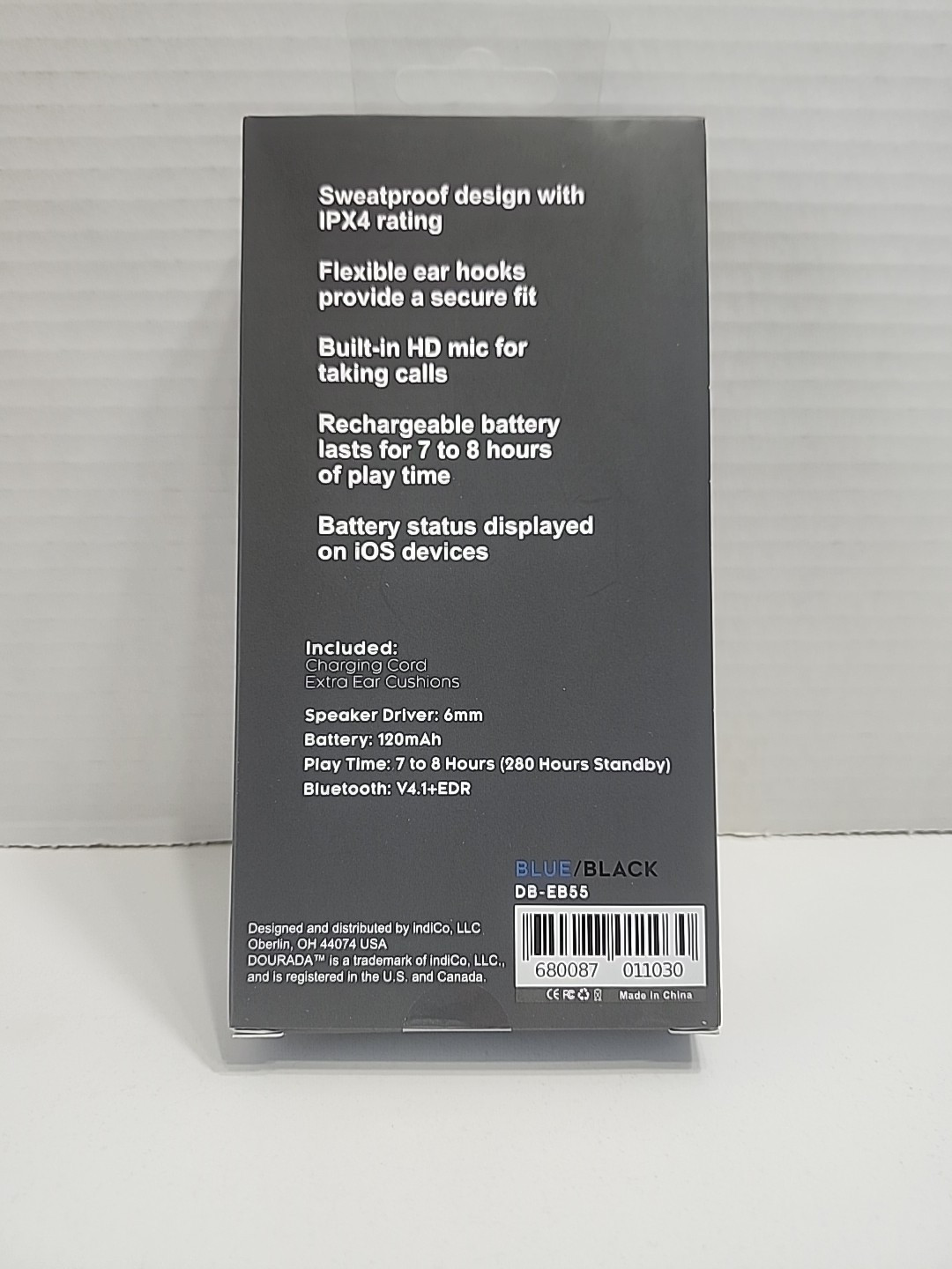 Dourada Water-Resistant Wireless Earbuds Blue/Black