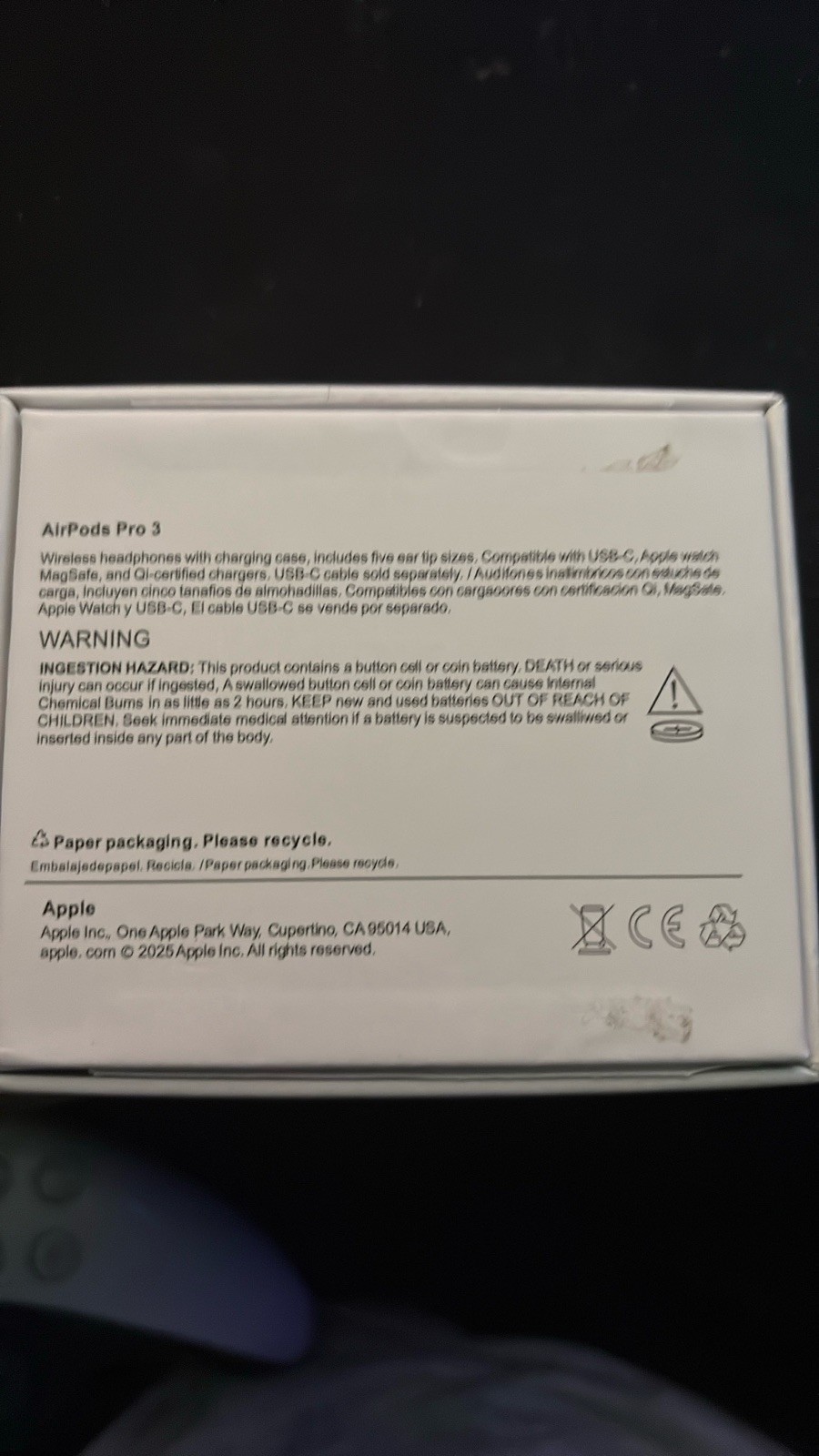 Apple AirPods Pro 3 Wireless Bluetooth In-Ear Earbuds w/ Charging Case White