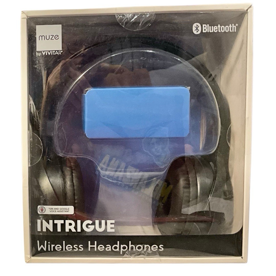 MUZE By Vivitar Intrigue Bluetooth Wireless Headphones Siri & Google Voice Assis