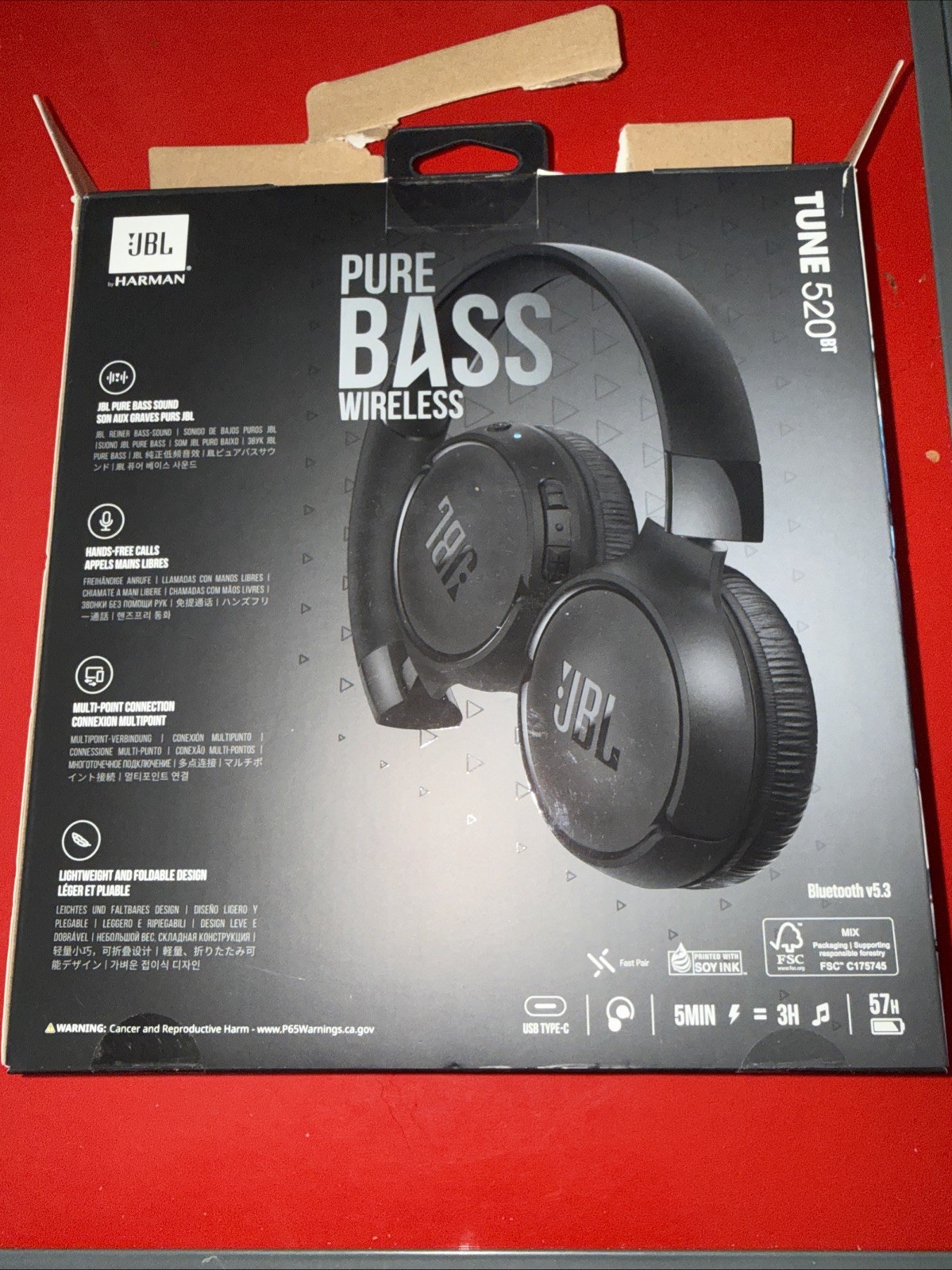 JBL 520BT Pure Bass Headphones