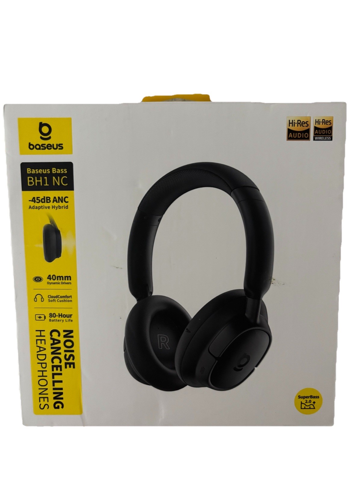Baseus Bass BH1 NC Wireless Noise Cancelling Headphones Hi‑Res 80H Playtime