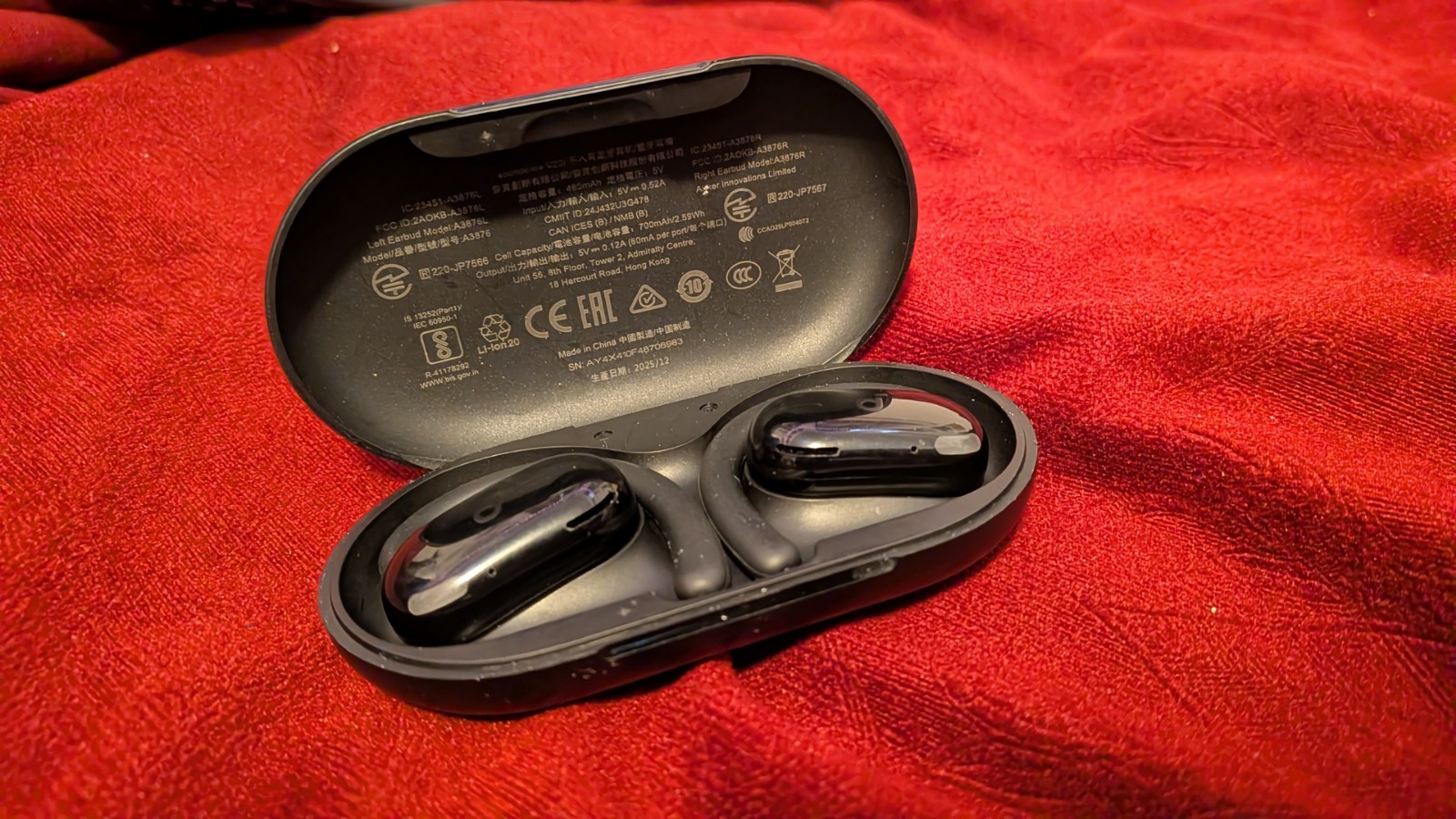 Anker Soundcore V20i Open Ear Wireless Earbuds + USB Wall Charger/Cables