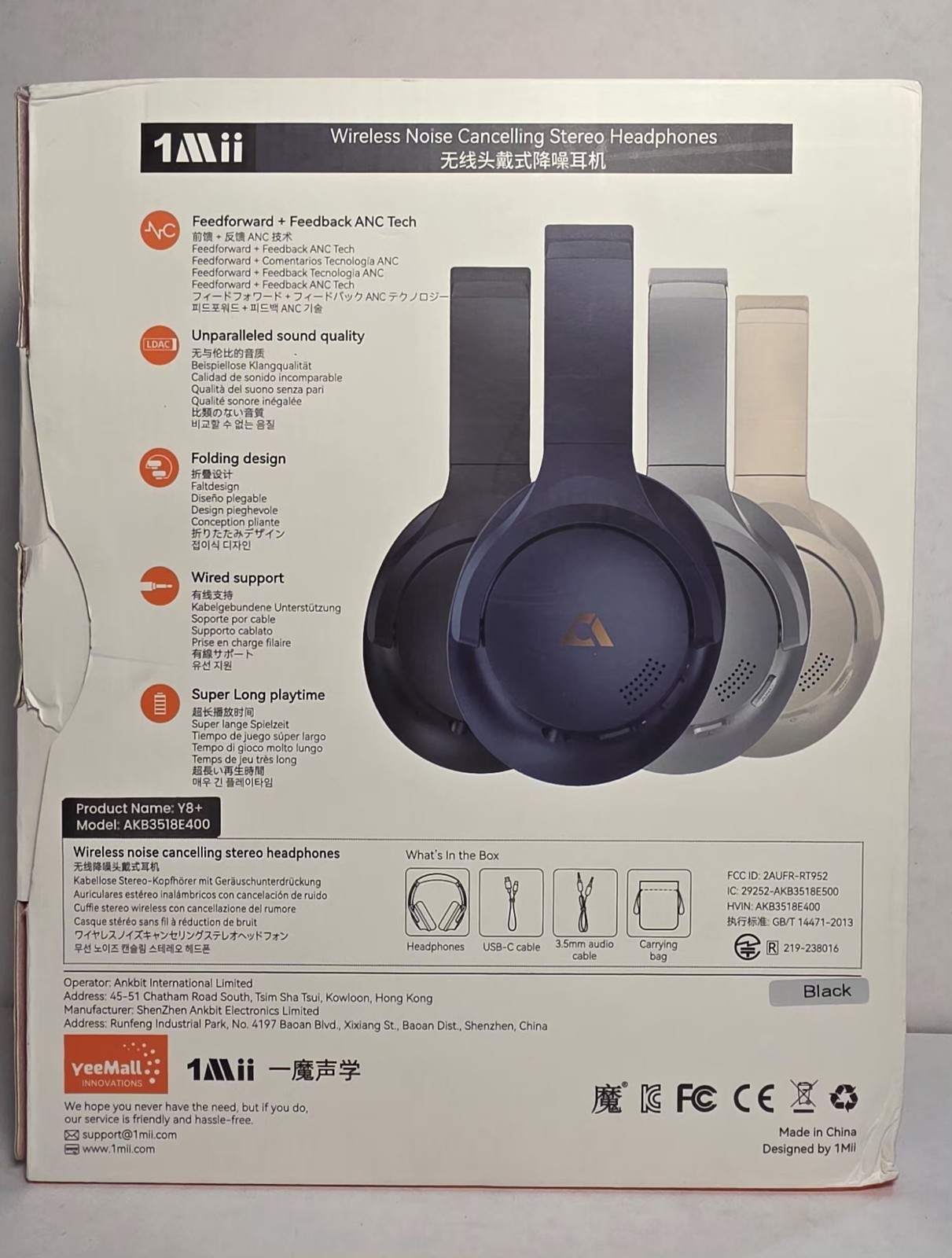 Ankbit E400 (Y8+) Wireless ANC Headphones – Hi-Res Audio, LDAC, 75H+ Battery