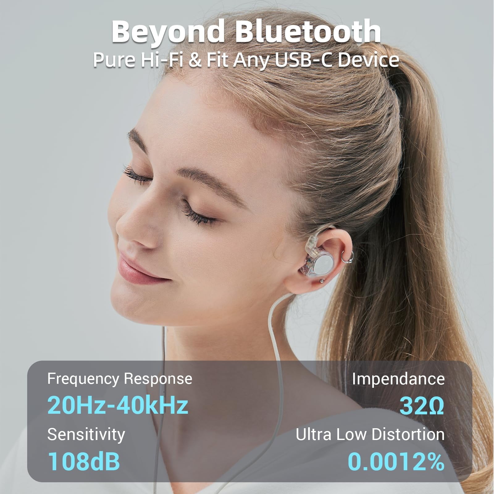 HIDIZS ST2 Pro USB-C Wired Earbuds Dual 10mm Driver ESS DAC HD Mic