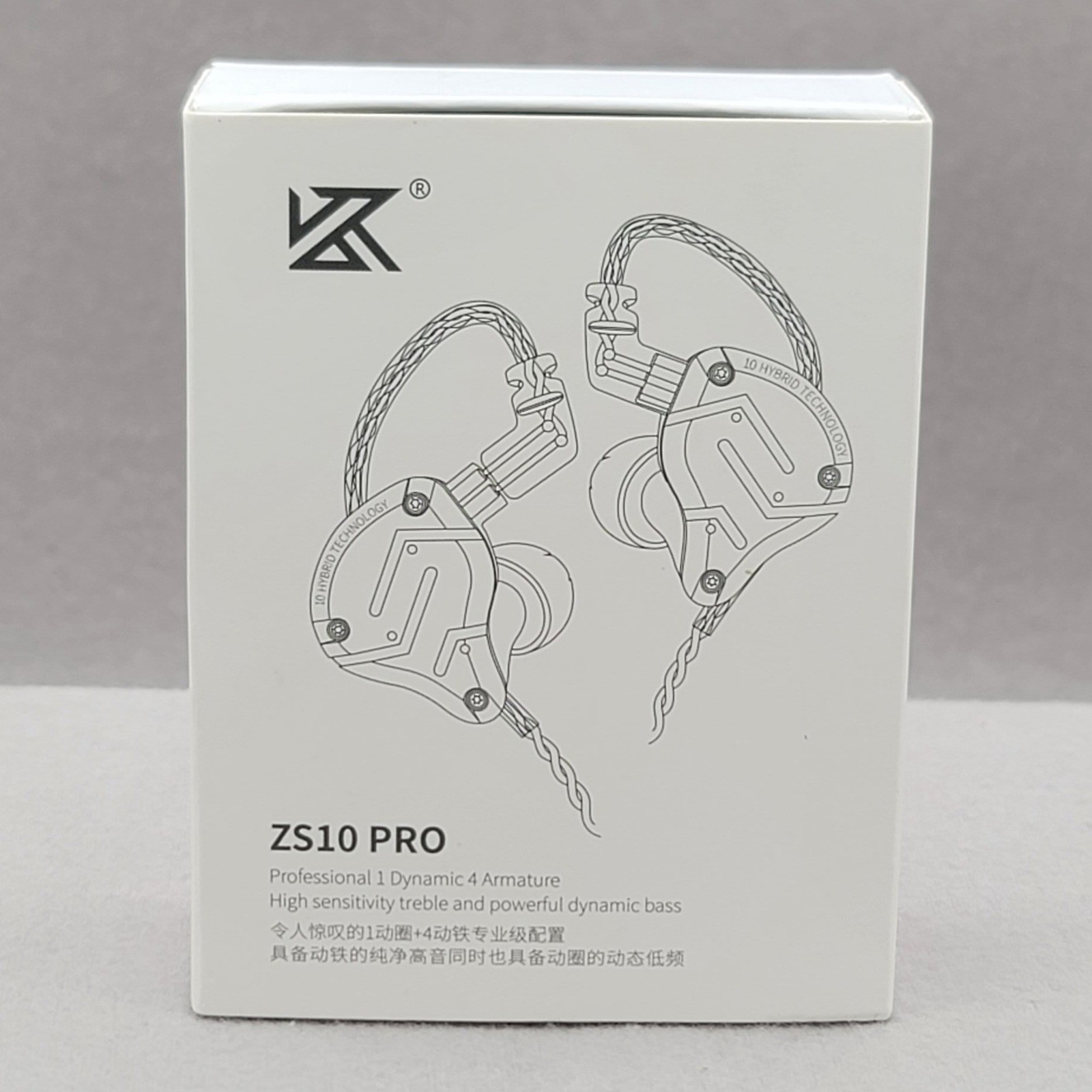 KZ ZS10 PRO Hybrid HiFi In Ear Monitors Stone Black with Mic 1DD 4BA Earphones