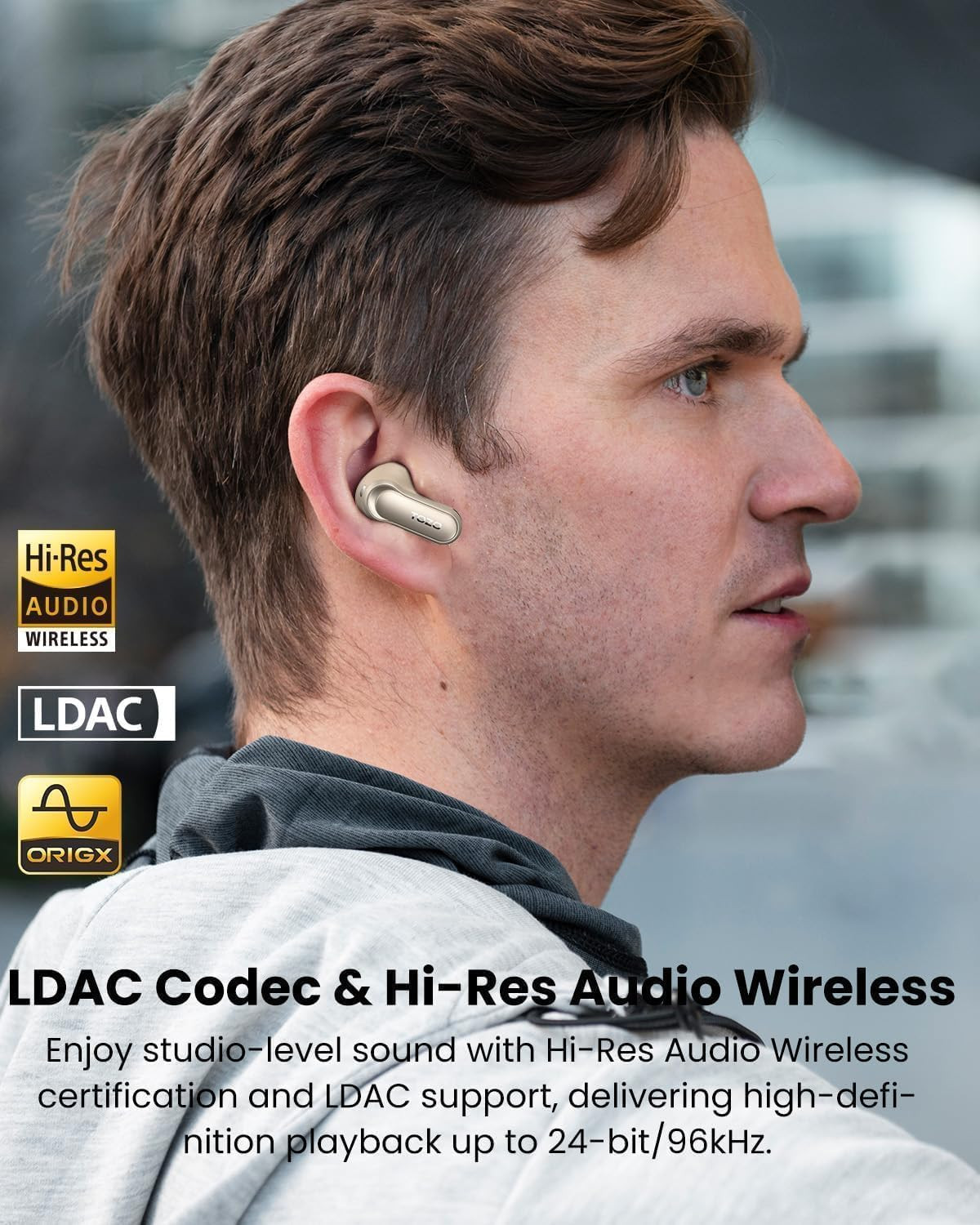 NC20 Pro Active Noise Cancelling Wireless Earbuds with Smart Touch Screen, LDAC
