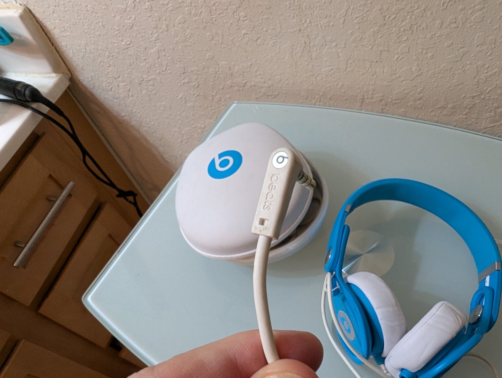 USED Working Beats Mixr Wired Headphones David Guetta Limited BLUE & Case READ