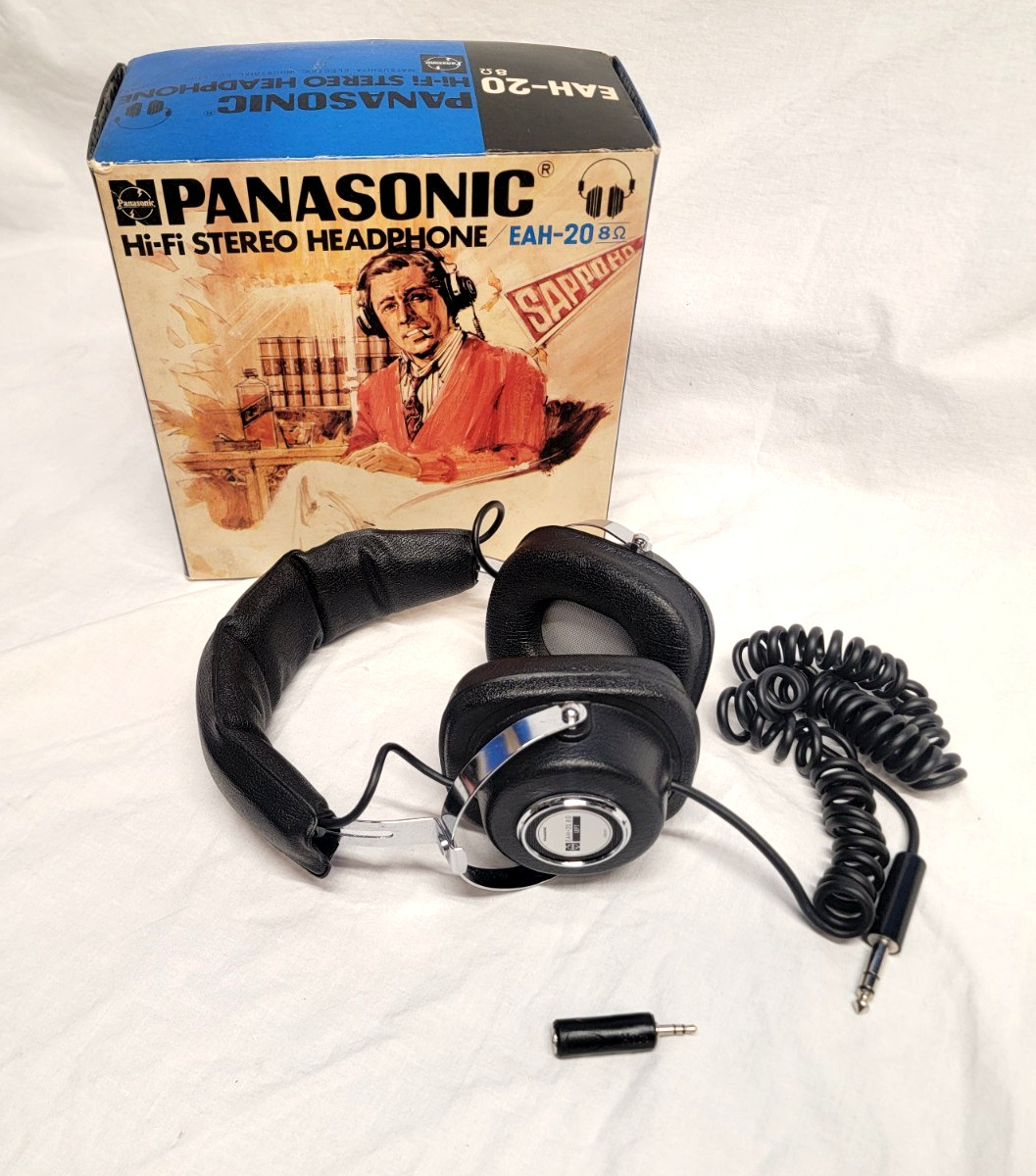 Vintage Panasonic EAH-20 8 Ohm Hi Fi Stereo Headphones – Clean & Tested w/ Box