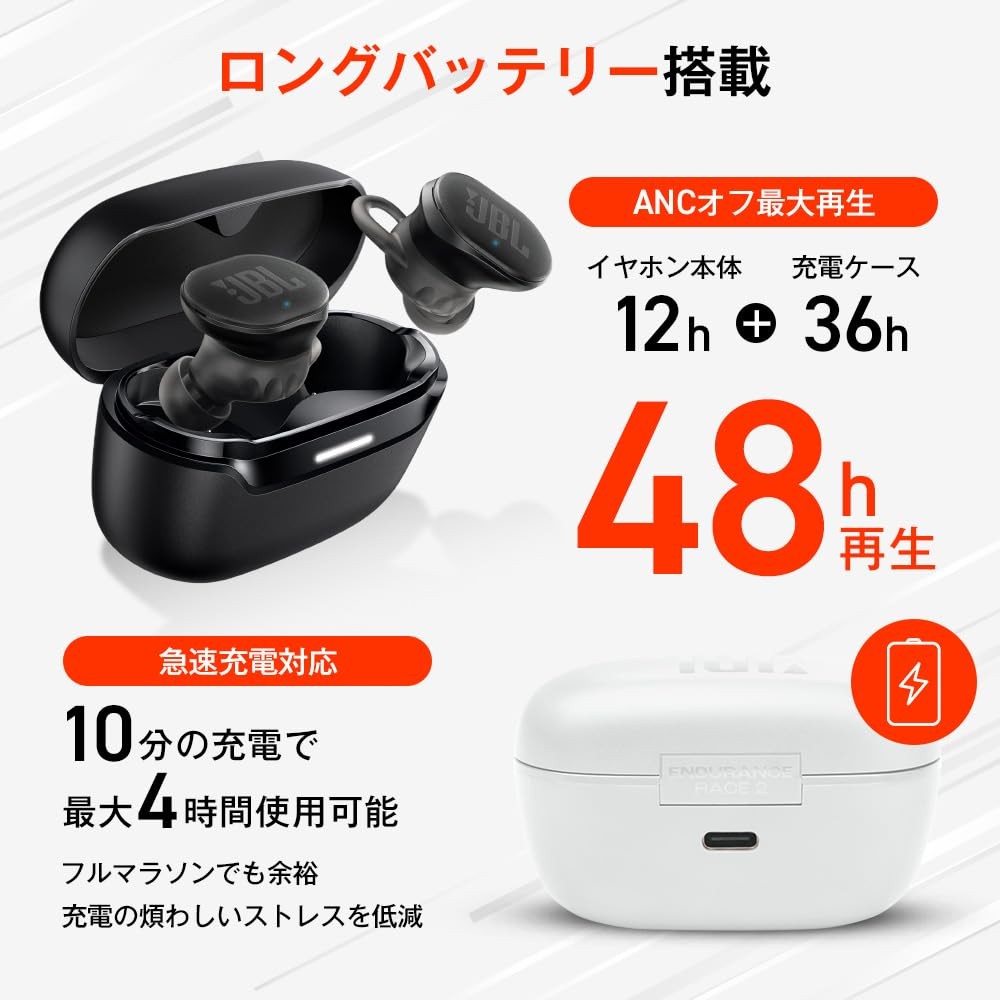 JBL Endurance Race 2 True Wireless Earbuds Sport Waterproof ANC BlackBluetooth