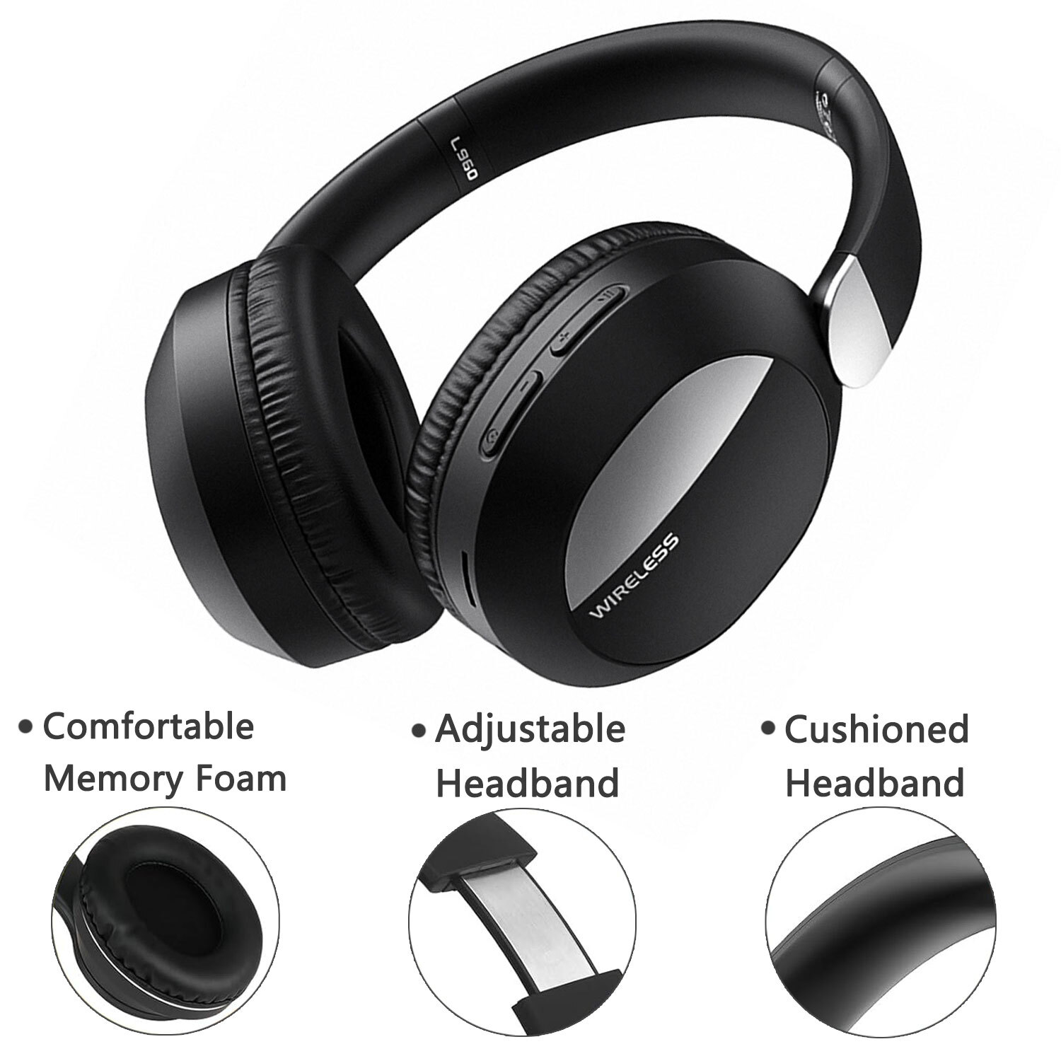 Wireless Bluetooth Headphones Over Ear Stereo Headsets For iPhone Samsung Google