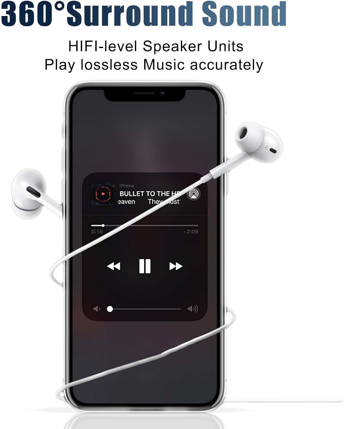 2 Pack In-Ear Headphones USB-C Earbuds for iPhone 15 Pro Max /Galaxy S24 S23 S22