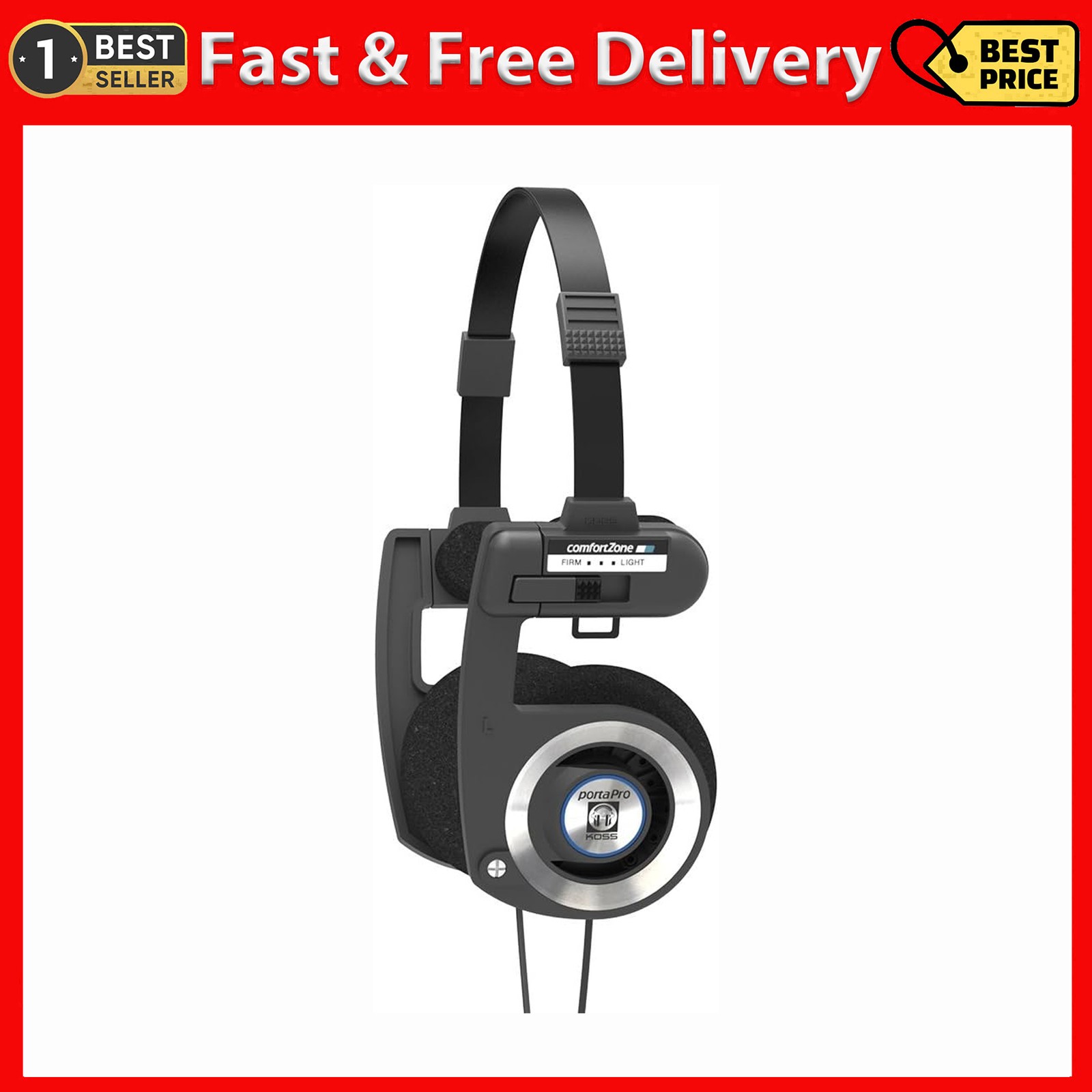 Porta Pro Black on Ear Headphones with Case Black