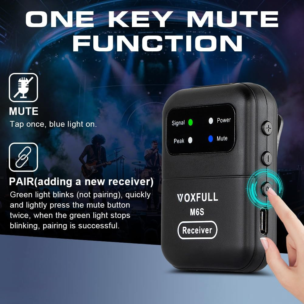 Stereo Wireless in Ear Monitor System 2.4G Wireless IEM System with Transmitter