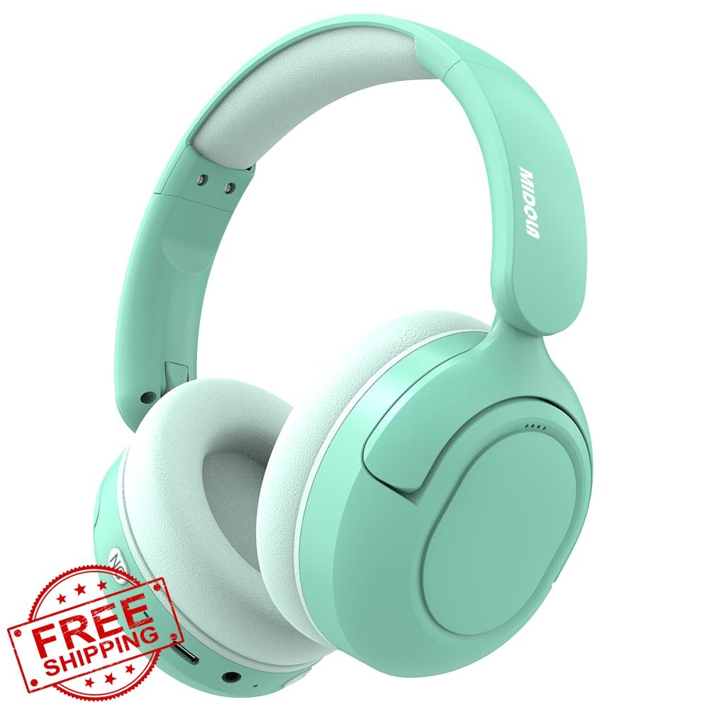 MIDOLA Kids Bluetooth Headphones Mint Green ANC Wireless