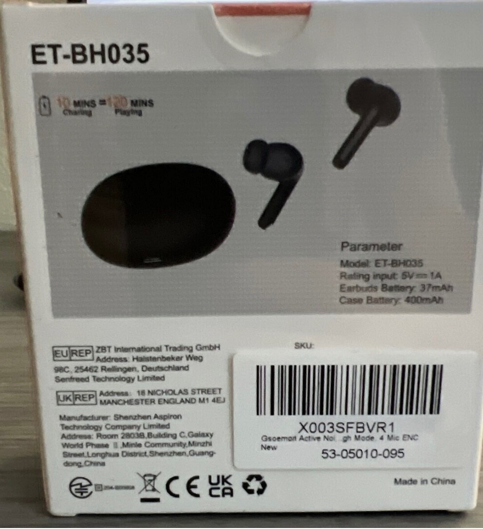 True Wireless Earbuds ET-BH035 24 Hours PT Waterproof Noise Canceling