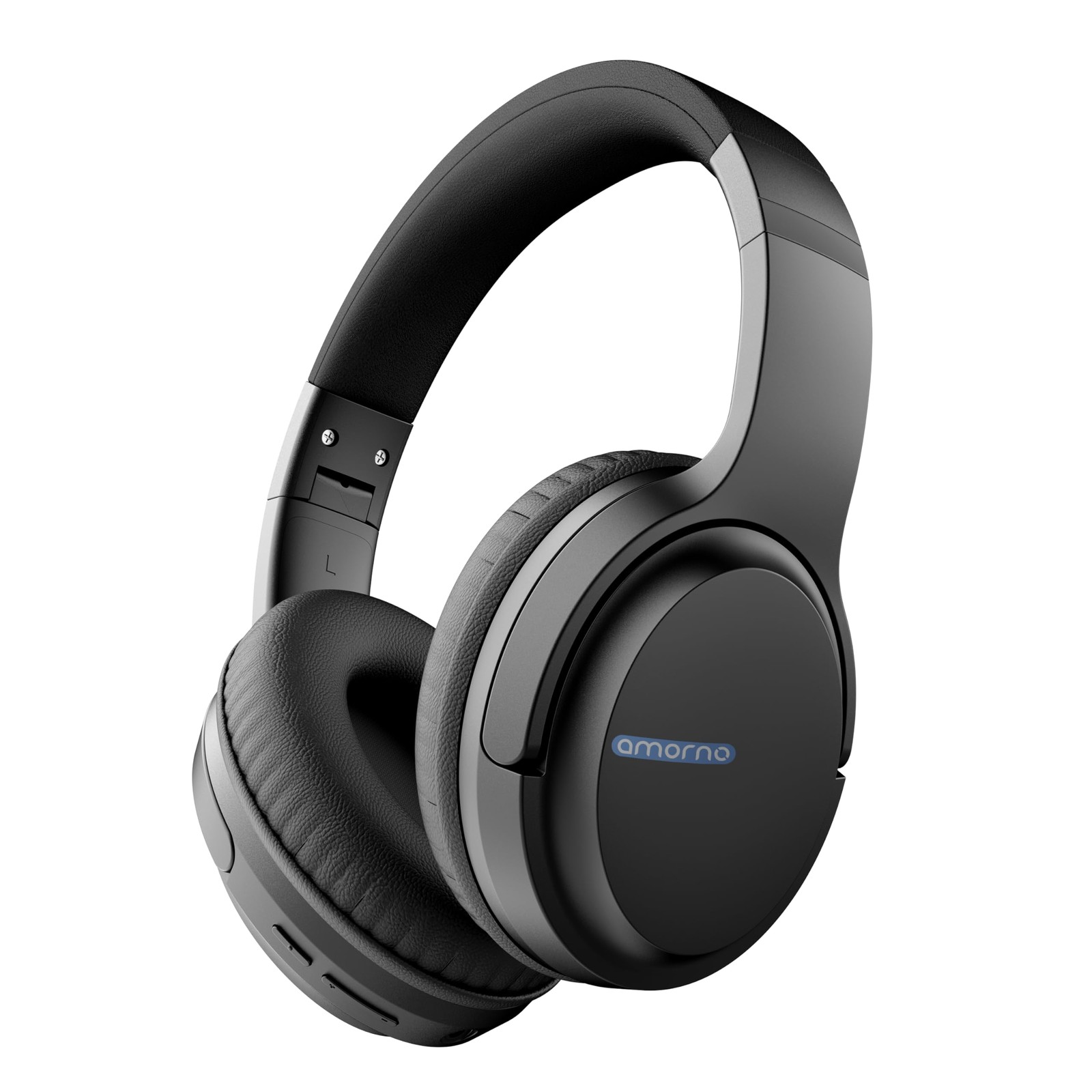 AMORNO Bluetooth Headphones Over Ear, 68 Hours Playtime Standard, Black