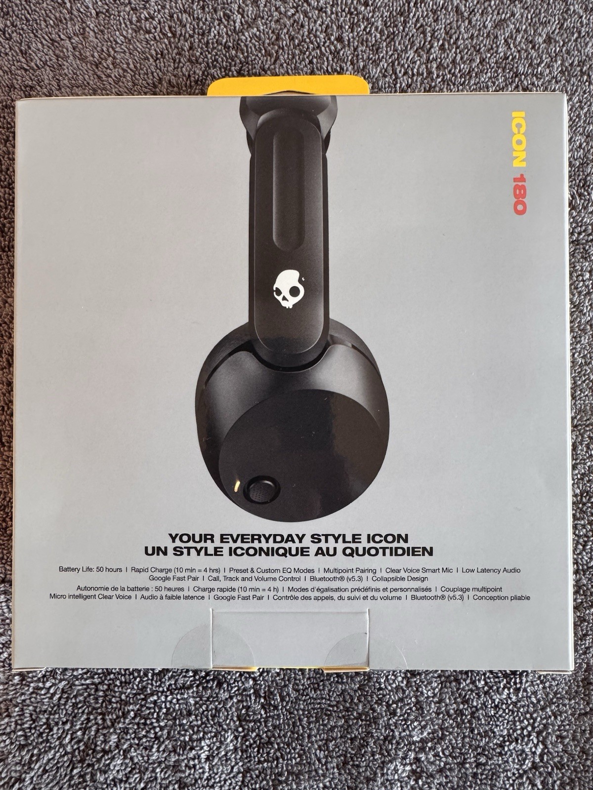 Skullcandy Icon 180 Wireless Headphones Black Sweat & Water Resistant Multipoint