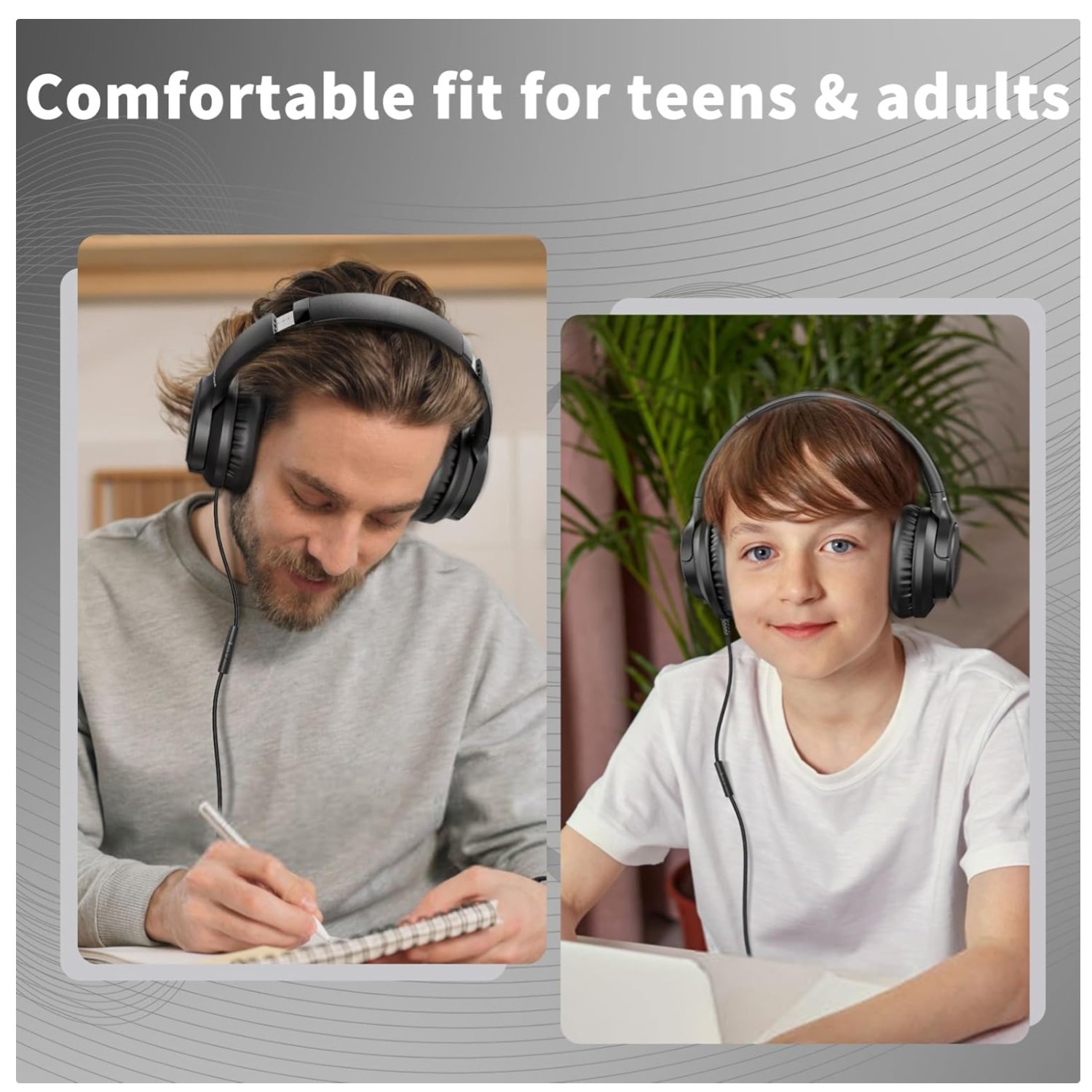 Wired Headphones with Mic for Clear Calls & Music Listening