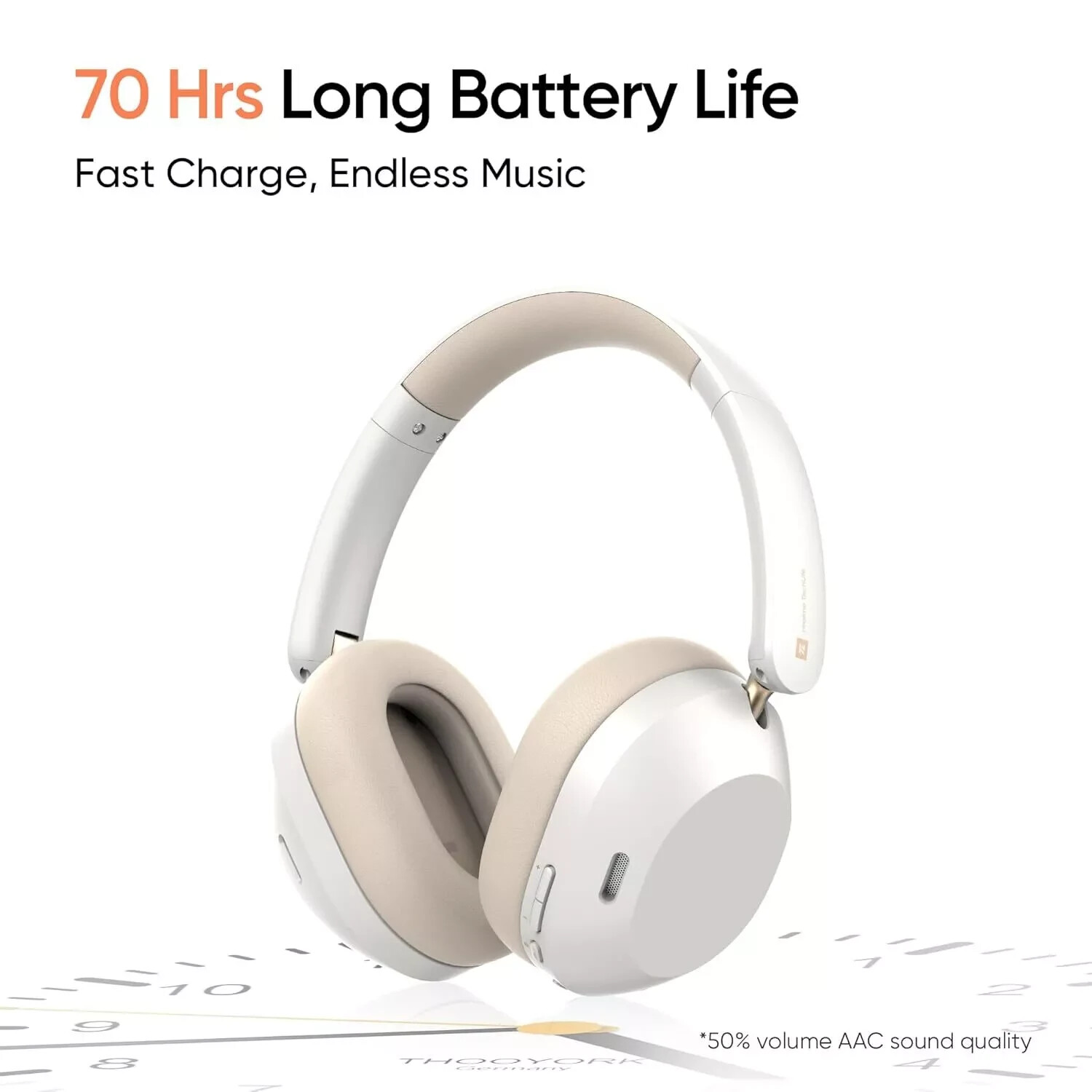 realme TechLife Studio H1 Over The Ear Headphone with 70Hours Playtime,ANC-Black