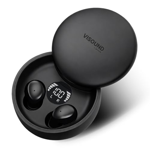 VionB Air Invisible Earbuds Wireless Bluetooth 5.4 for Small Ears, Matte Onyx