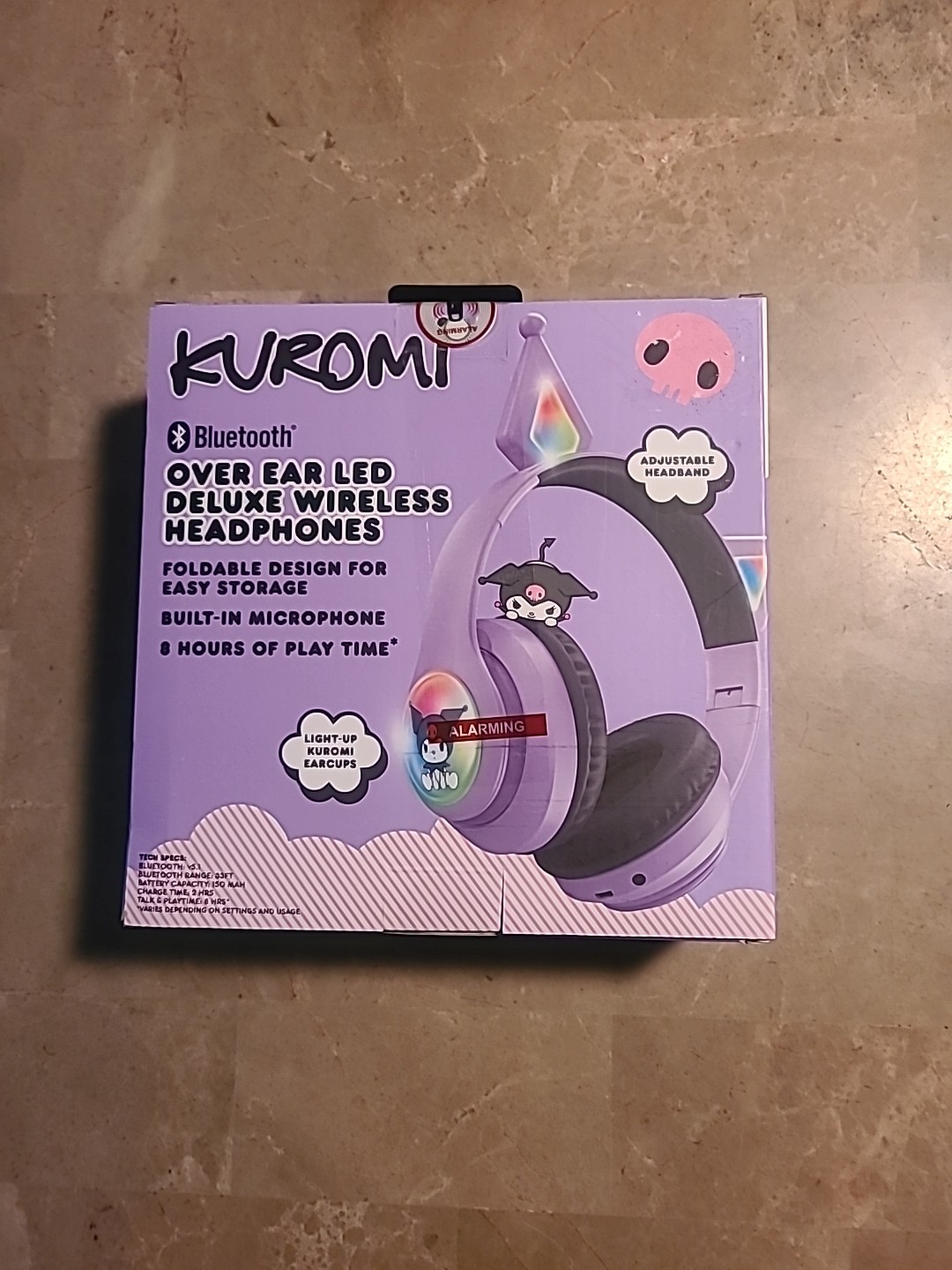 Hello Kitty and Friends KUROMI Wireless Light Up Headphones Bluetooth w/Mic NEW