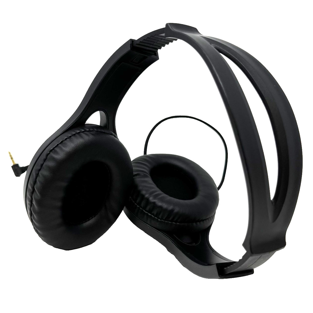 Wired Over Ear Headphones 3.5mm Braided Cable Black Foldable Headset