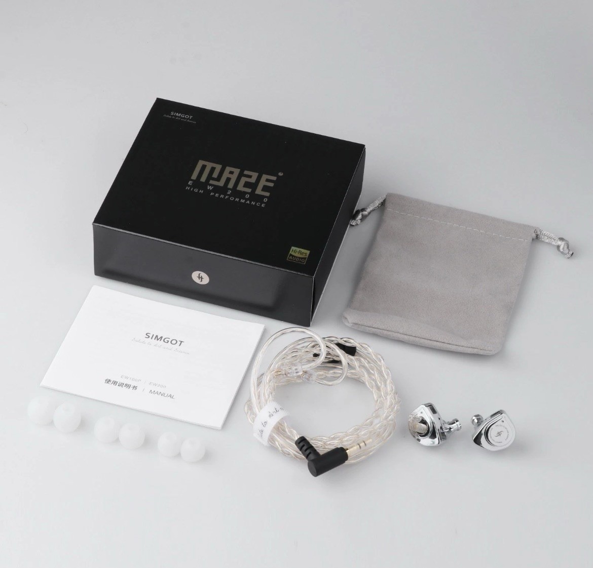SIMGOT EW200 10mm SCP Diaphragm Dual Magnetic Dynamic IEM HiFi Earphones
