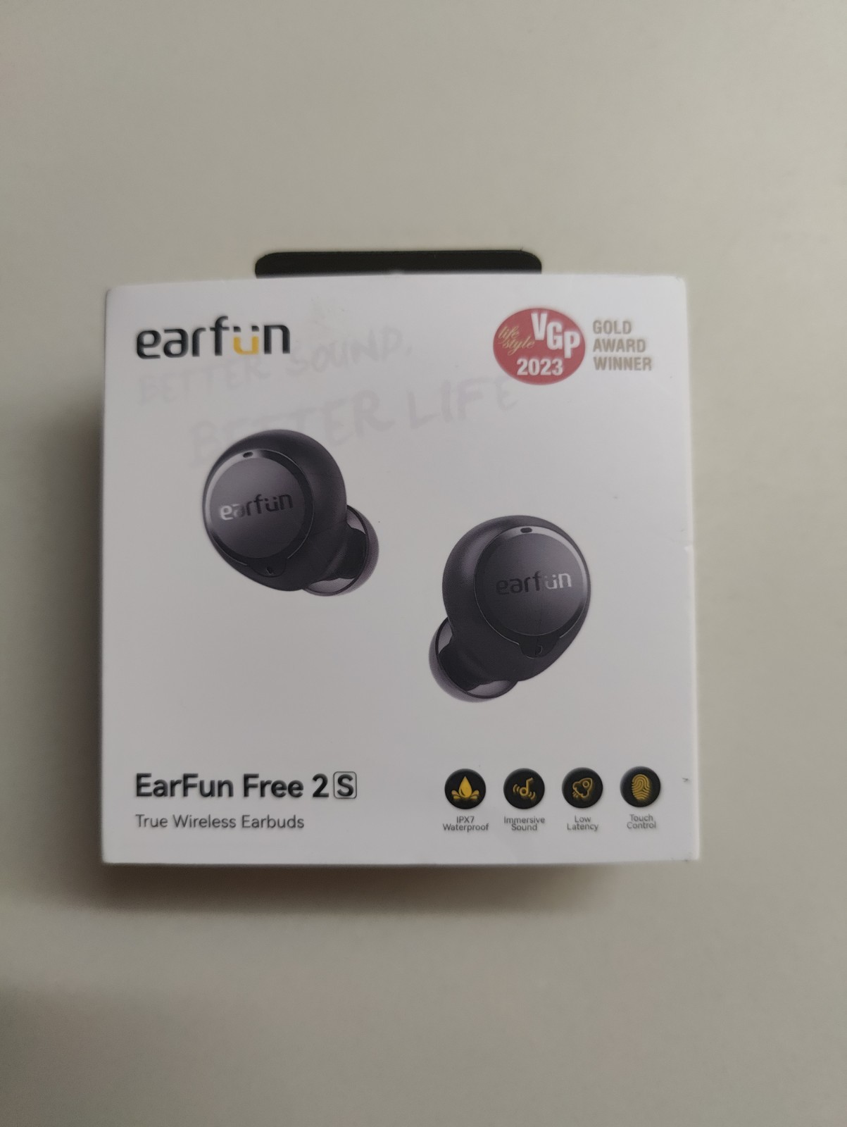 EarFun Free 2S True Wireless Earbuds IPX7 Waterproof Touch Control, Black